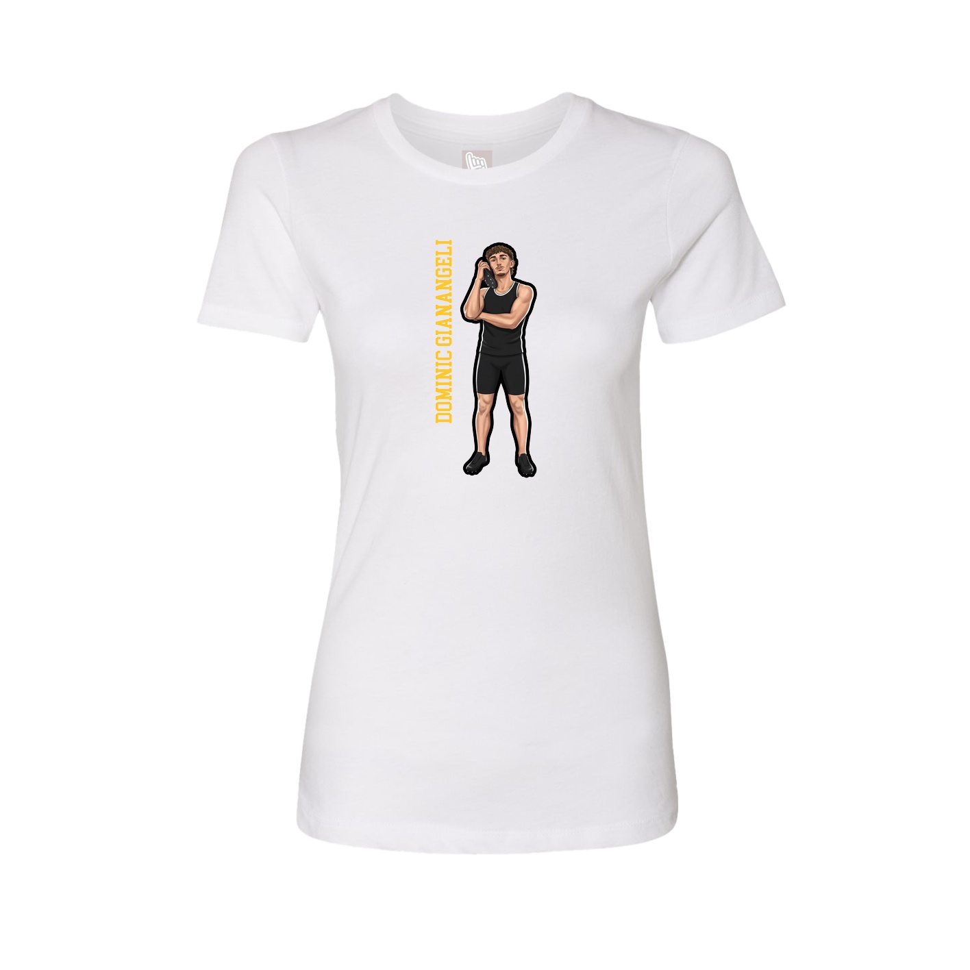 Womens Tee — Name Vertical in White