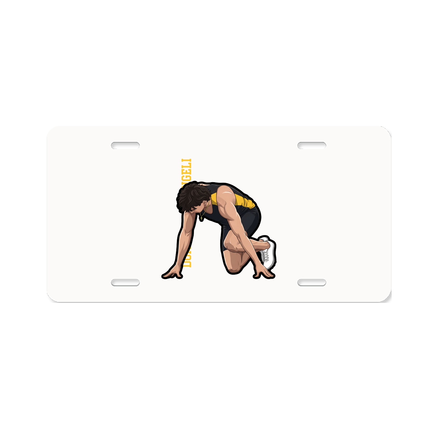 License Plate — Name Vertical in Classic