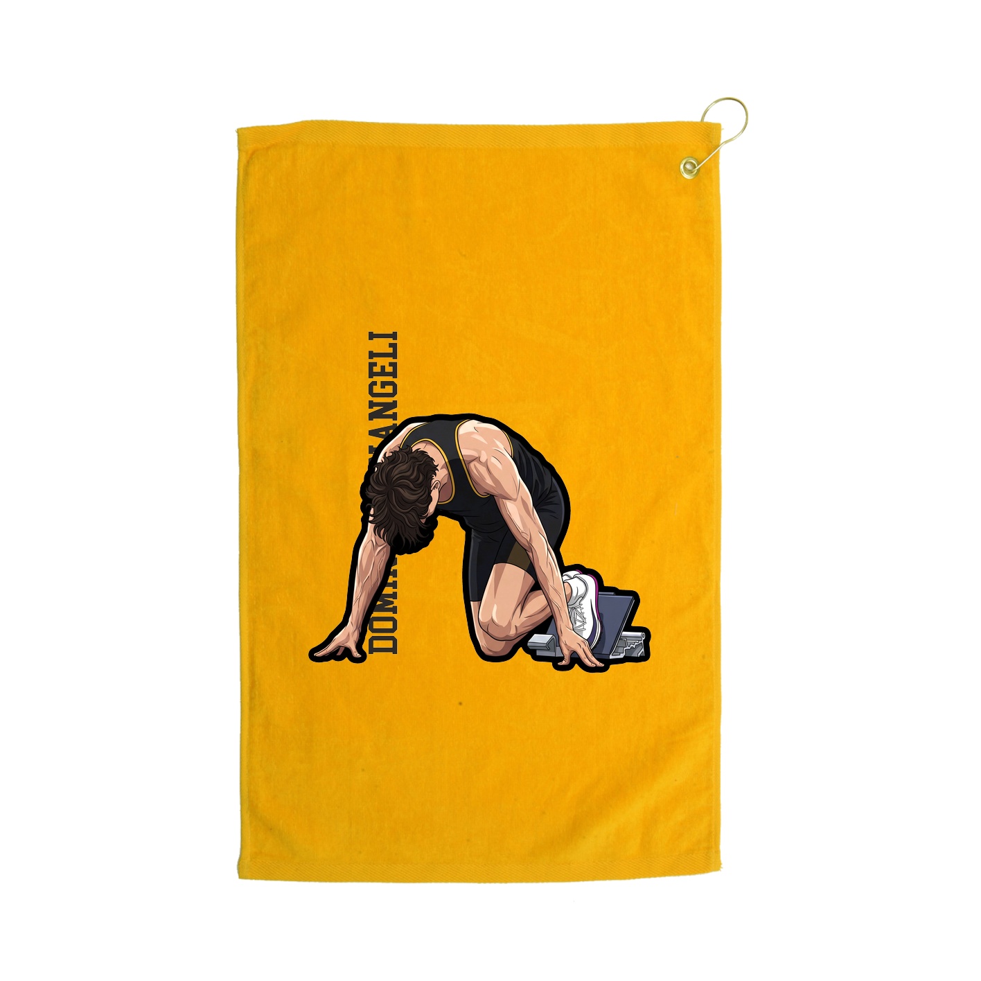 Golf Towel — Name Vertical in Gold