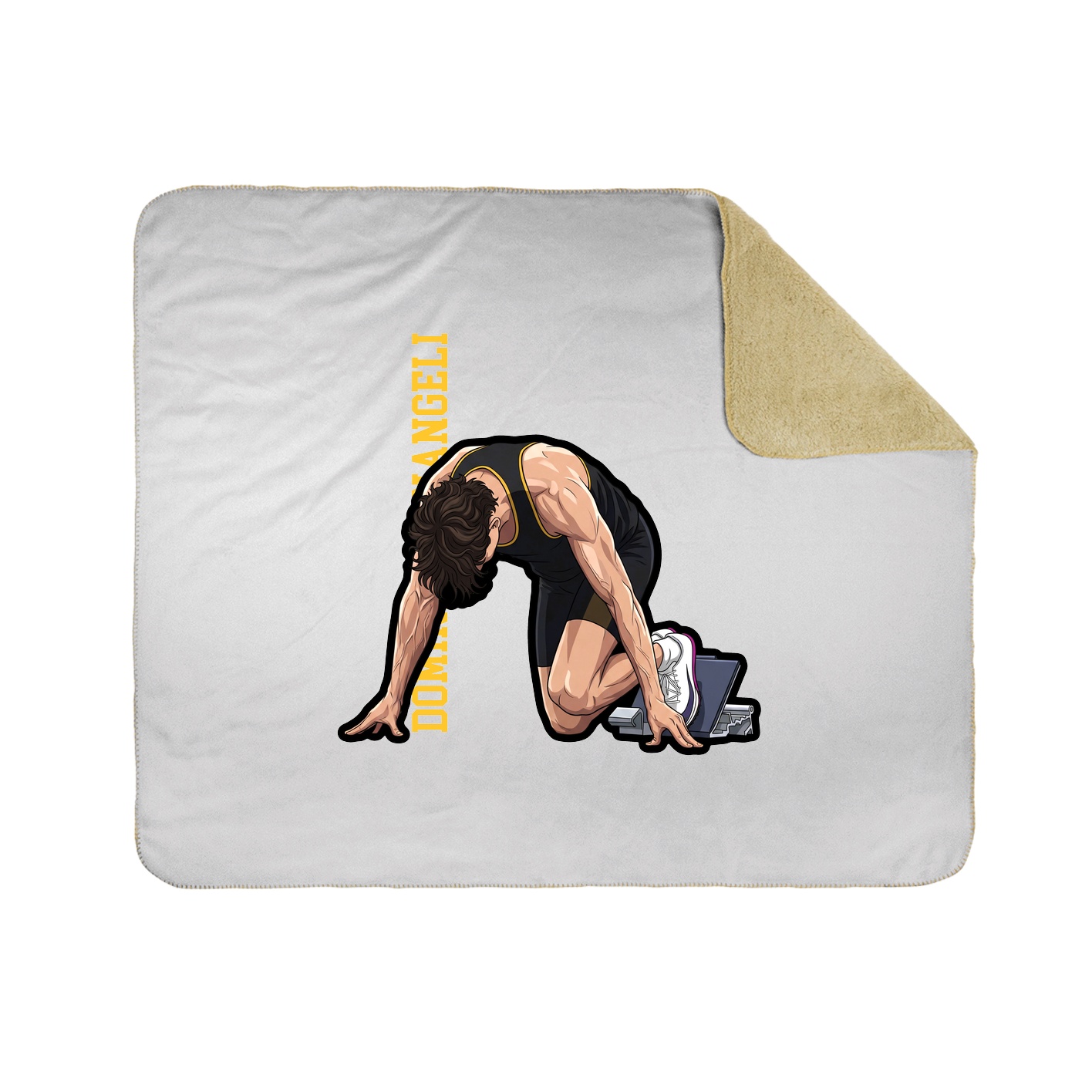 Throw Blanket — Name Vertical in White