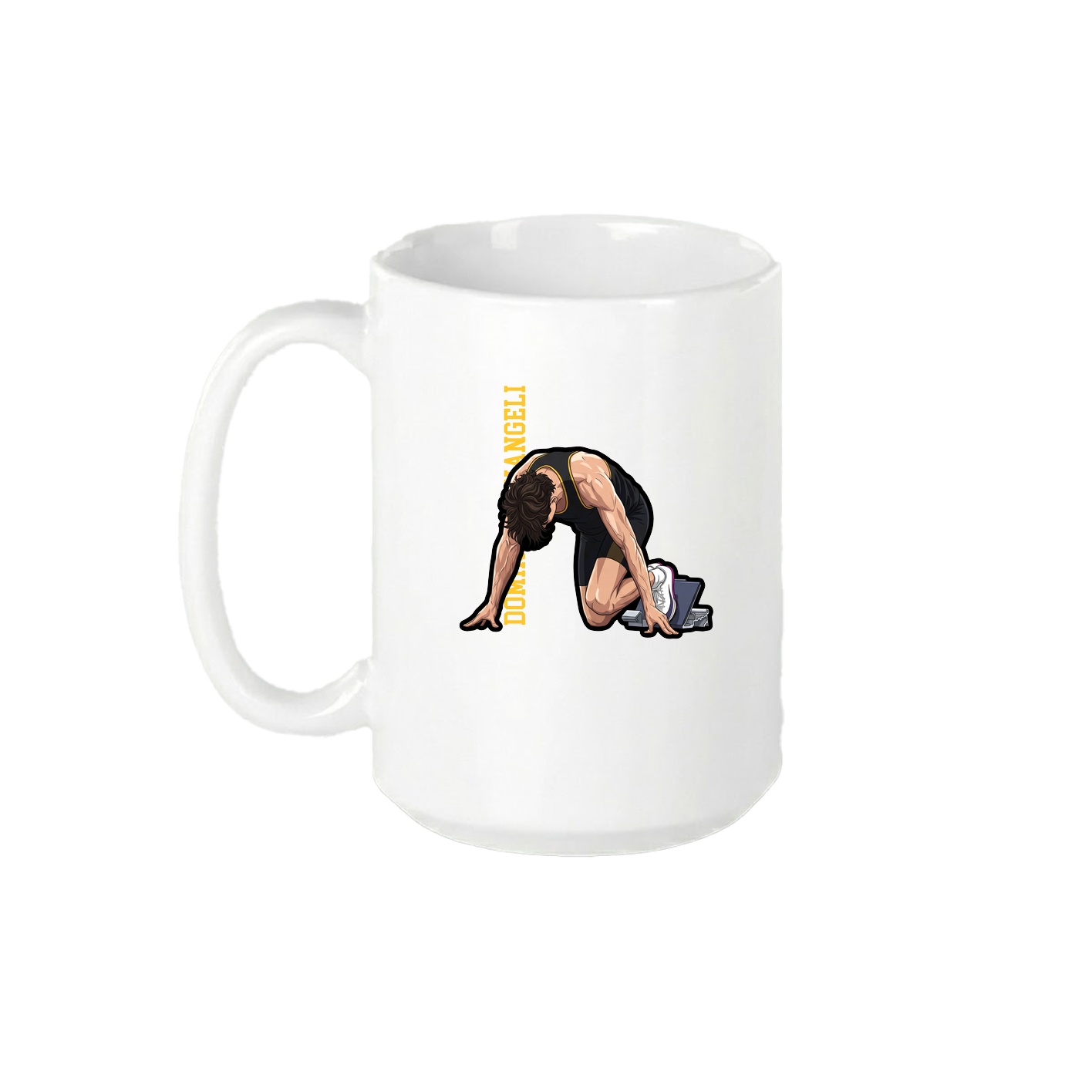 15oz Coffee Mug — Name Vertical in White