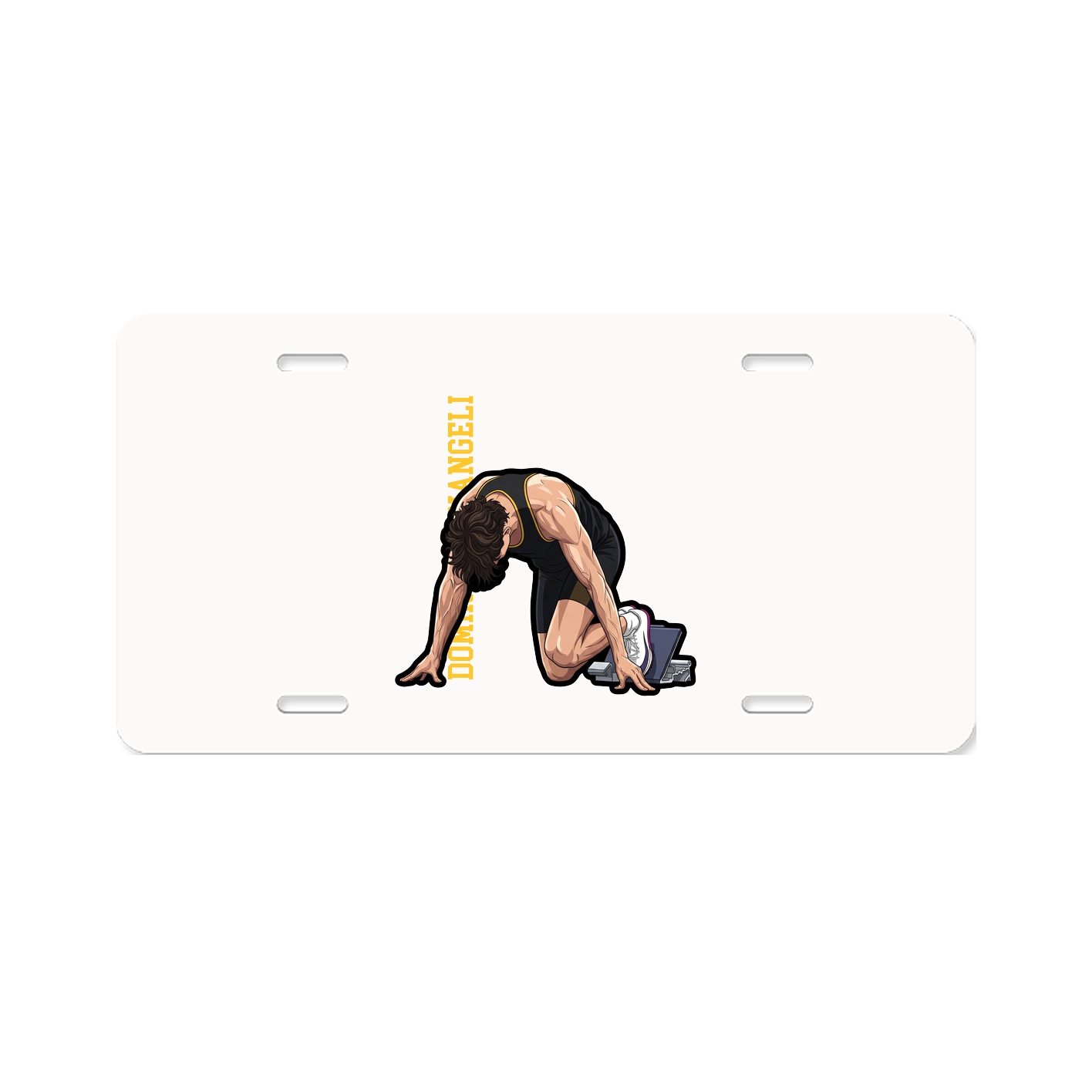 License Plate — Name Vertical in Classic