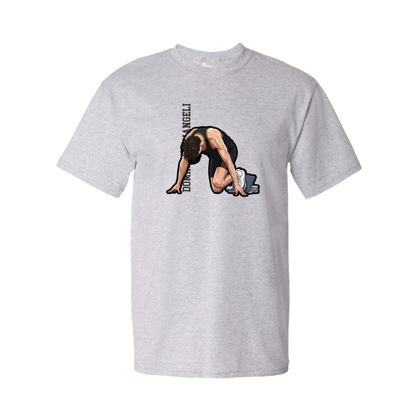 Tee — Name Vertical in Grey