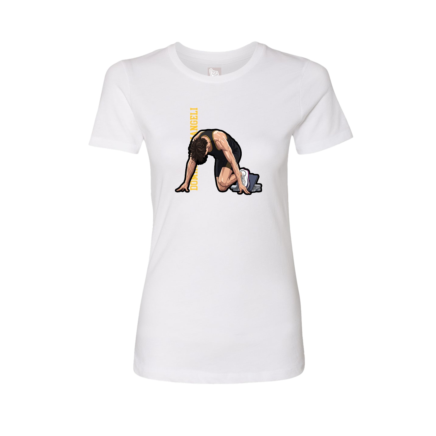 Womens Tee — Name Vertical in White