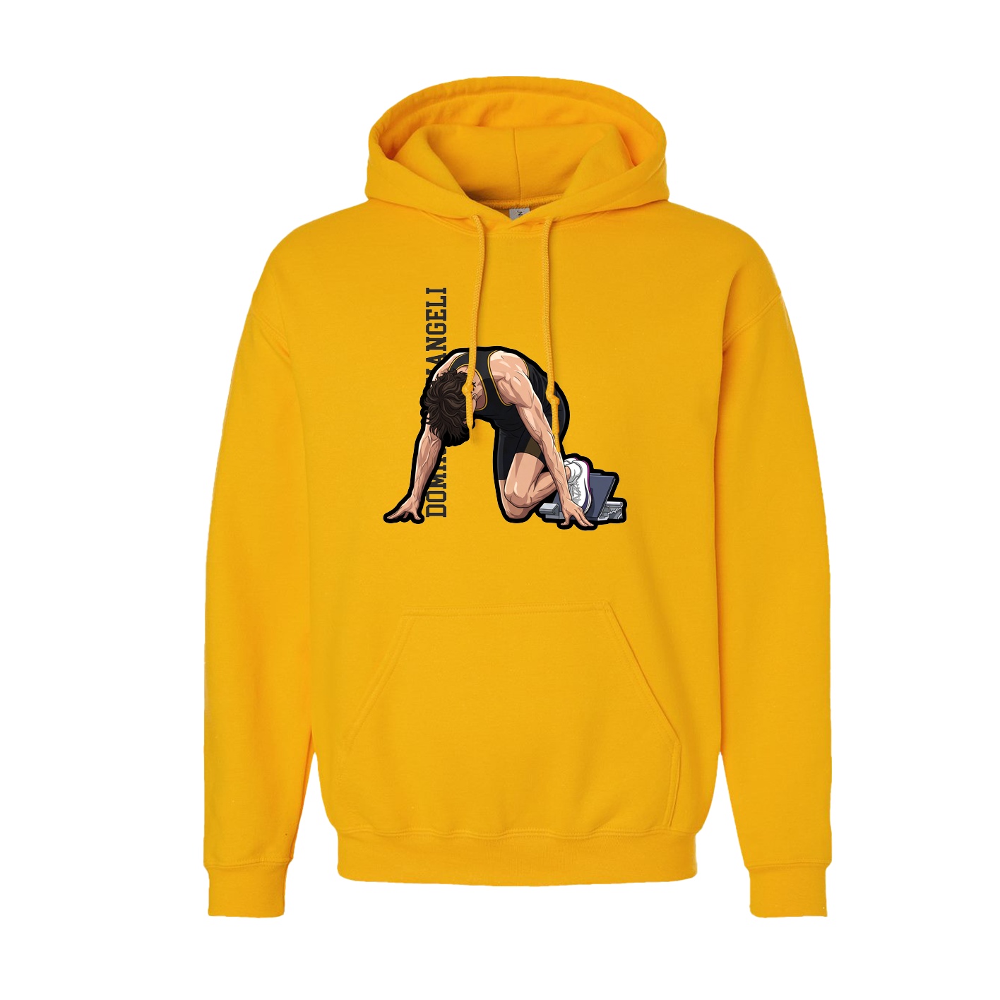 Hoodie — Name Vertical in Gold