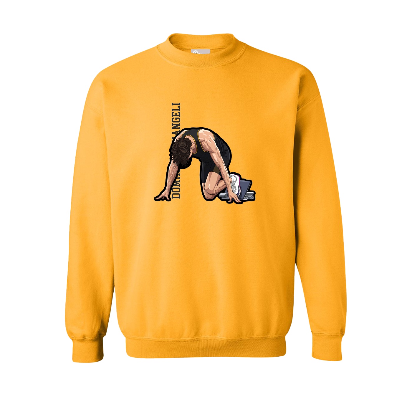 Fleece Crew — Name Vertical in Gold