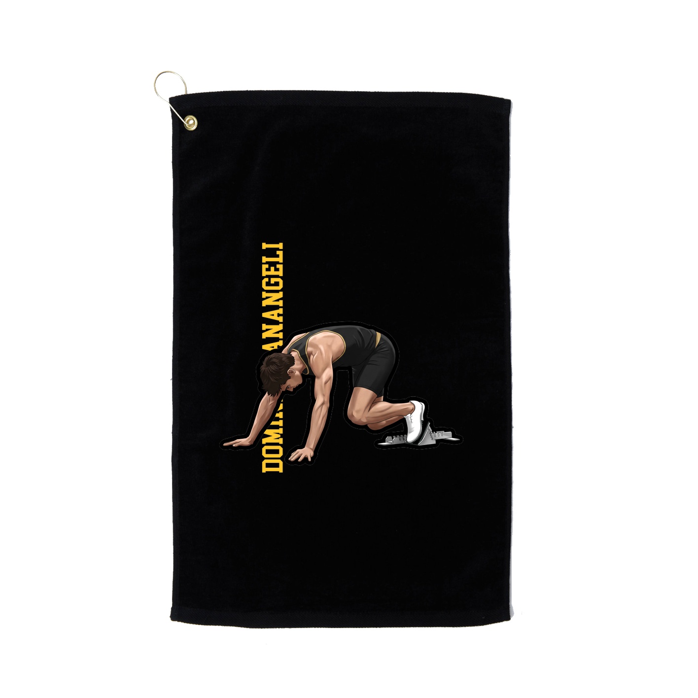 Golf Towel — Name Vertical in Black