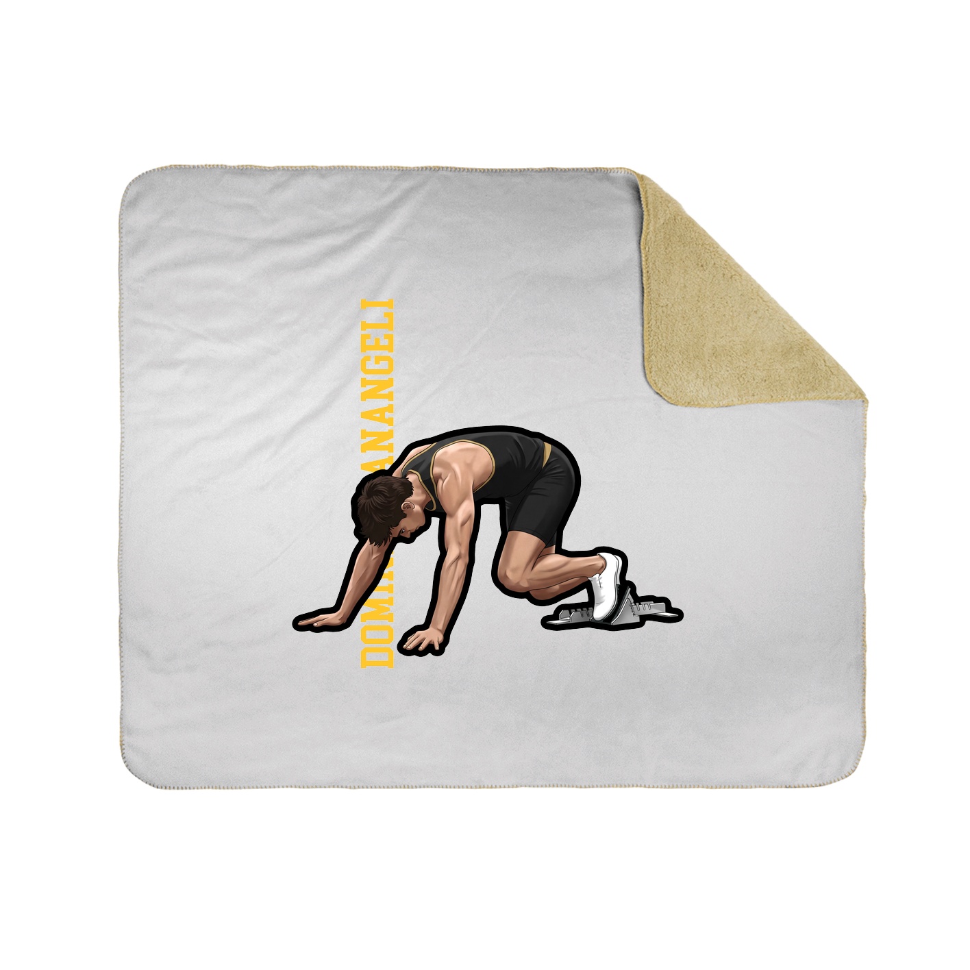 Throw Blanket — Name Vertical in White