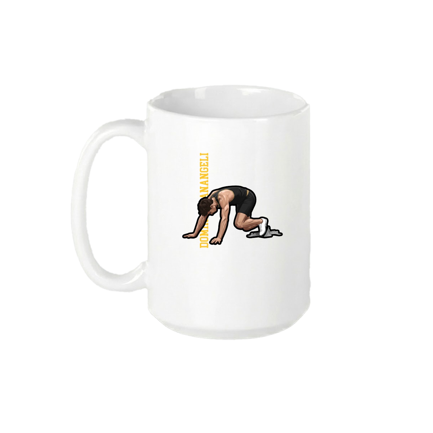 15oz Coffee Mug — Name Vertical in White