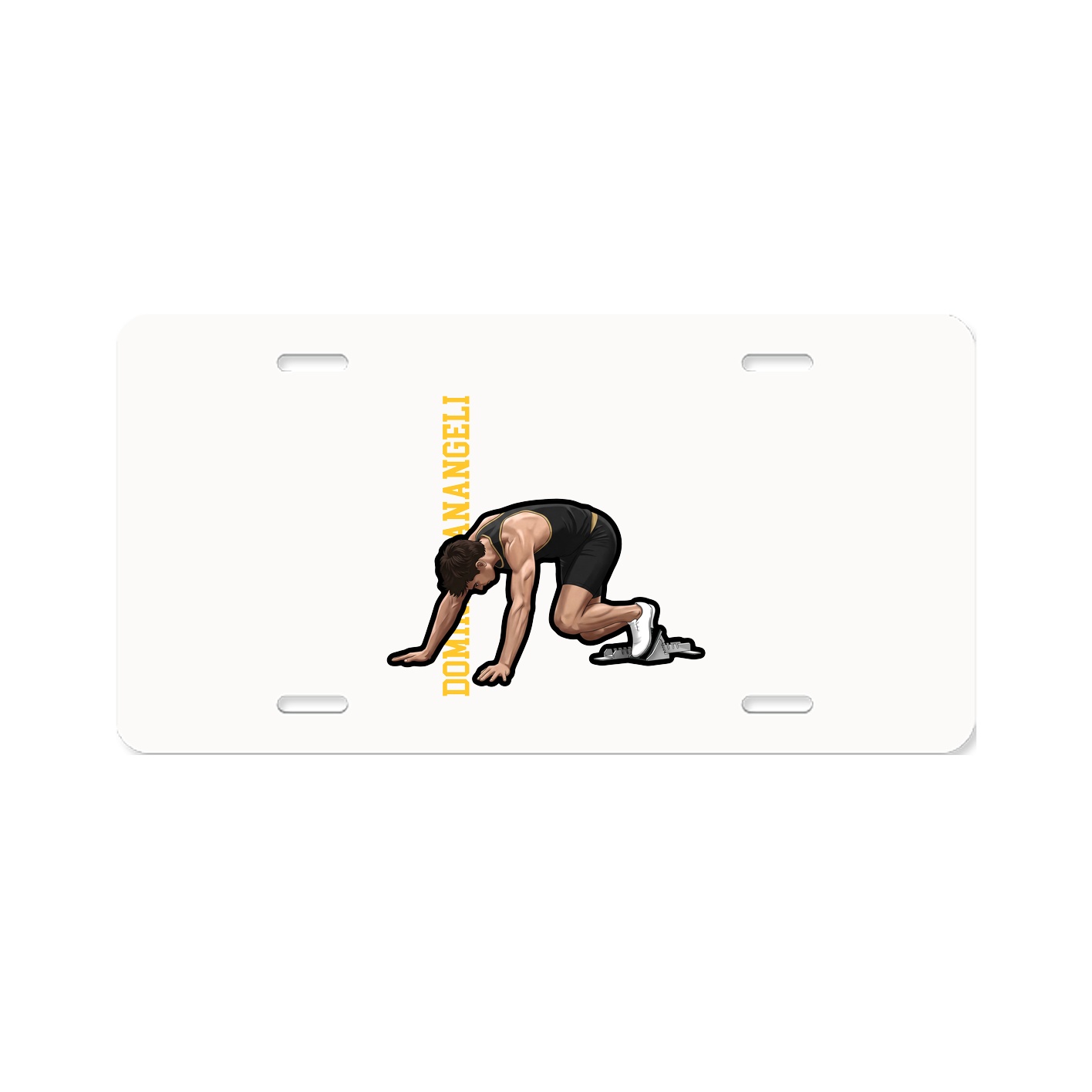 License Plate — Name Vertical in Classic