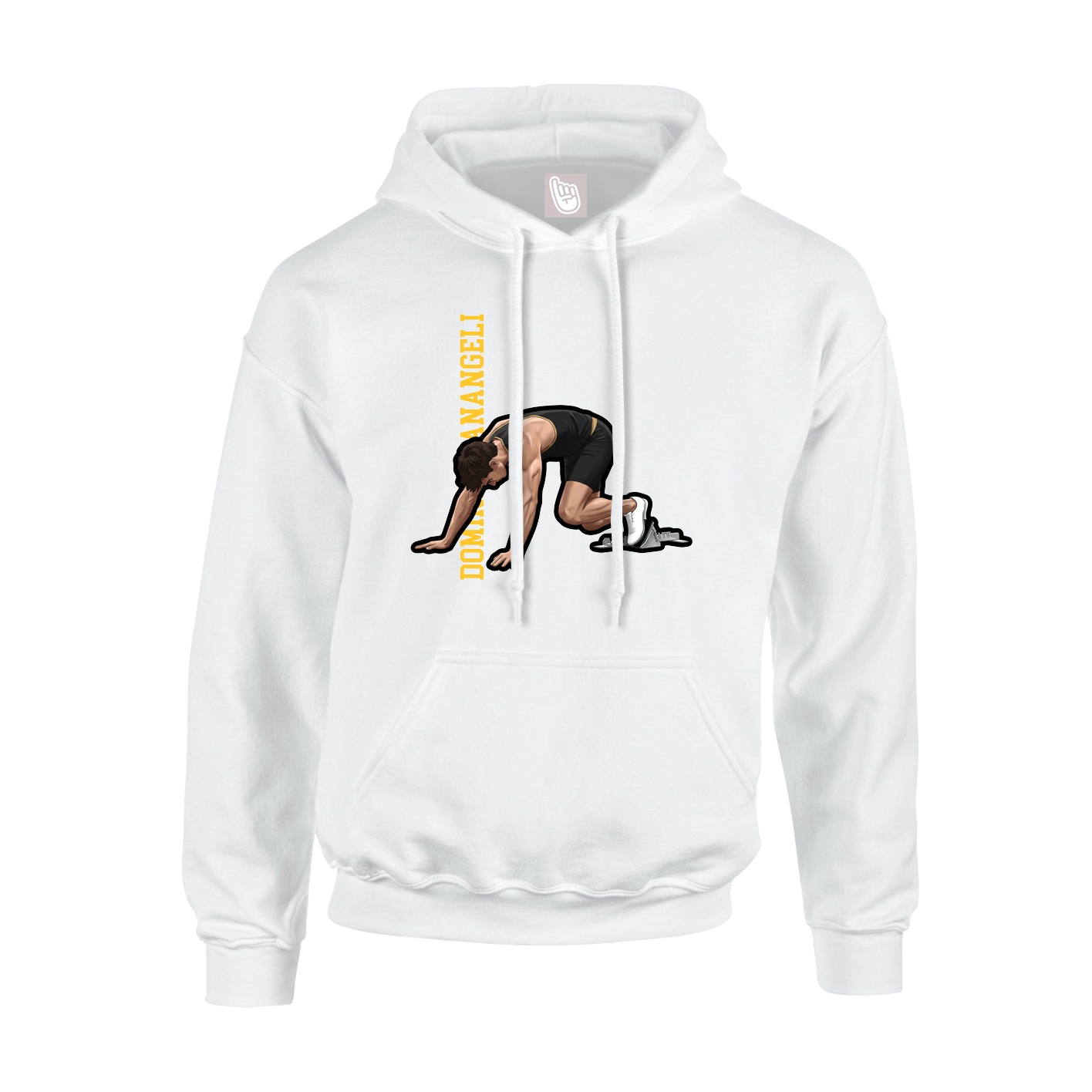 Youth Hoodie — Name Vertical in White