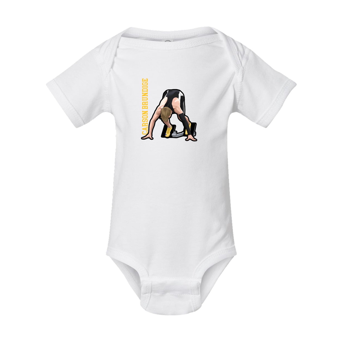 Baby Onesie — Name Vertical in White