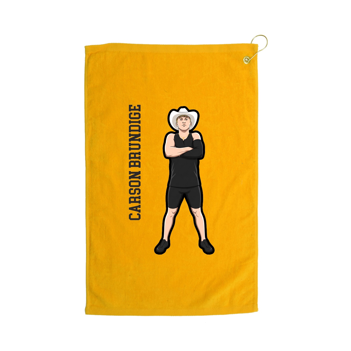Golf Towel — Name Vertical in Gold