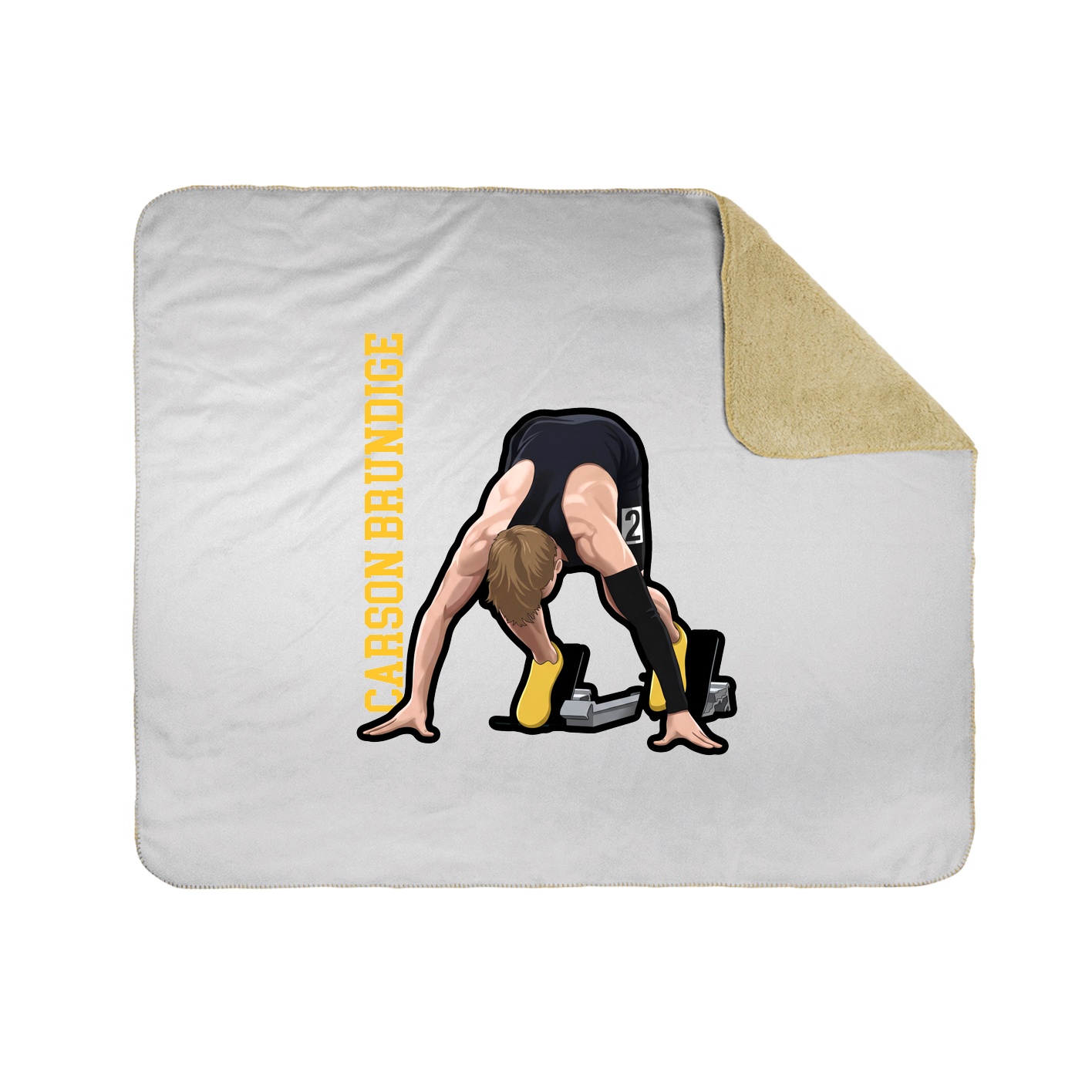 Throw Blanket — Name Vertical in White