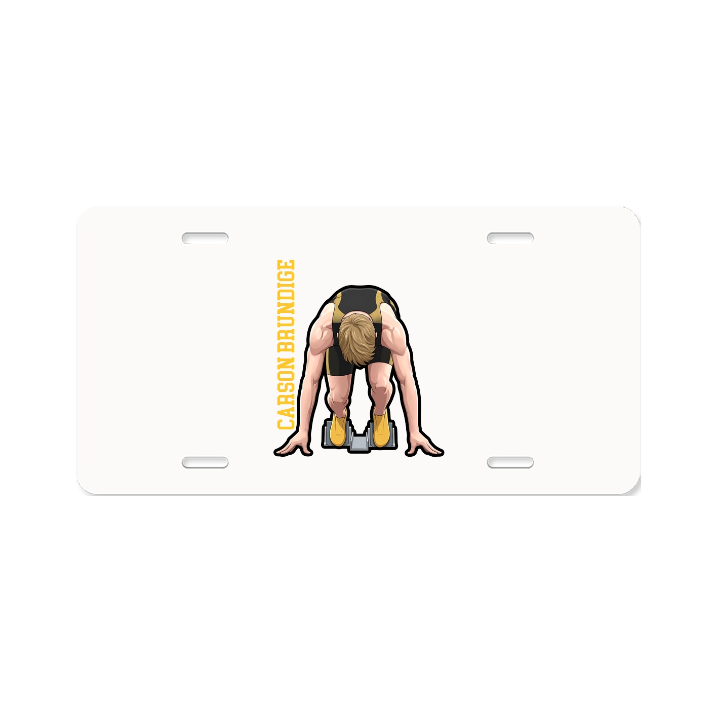 License Plate — Name Vertical in Classic