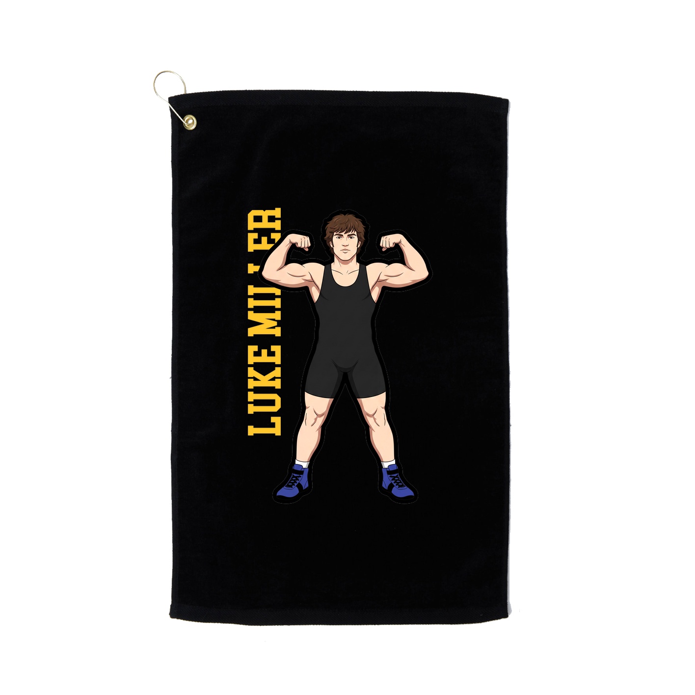 Golf Towel — Name Vertical in Black