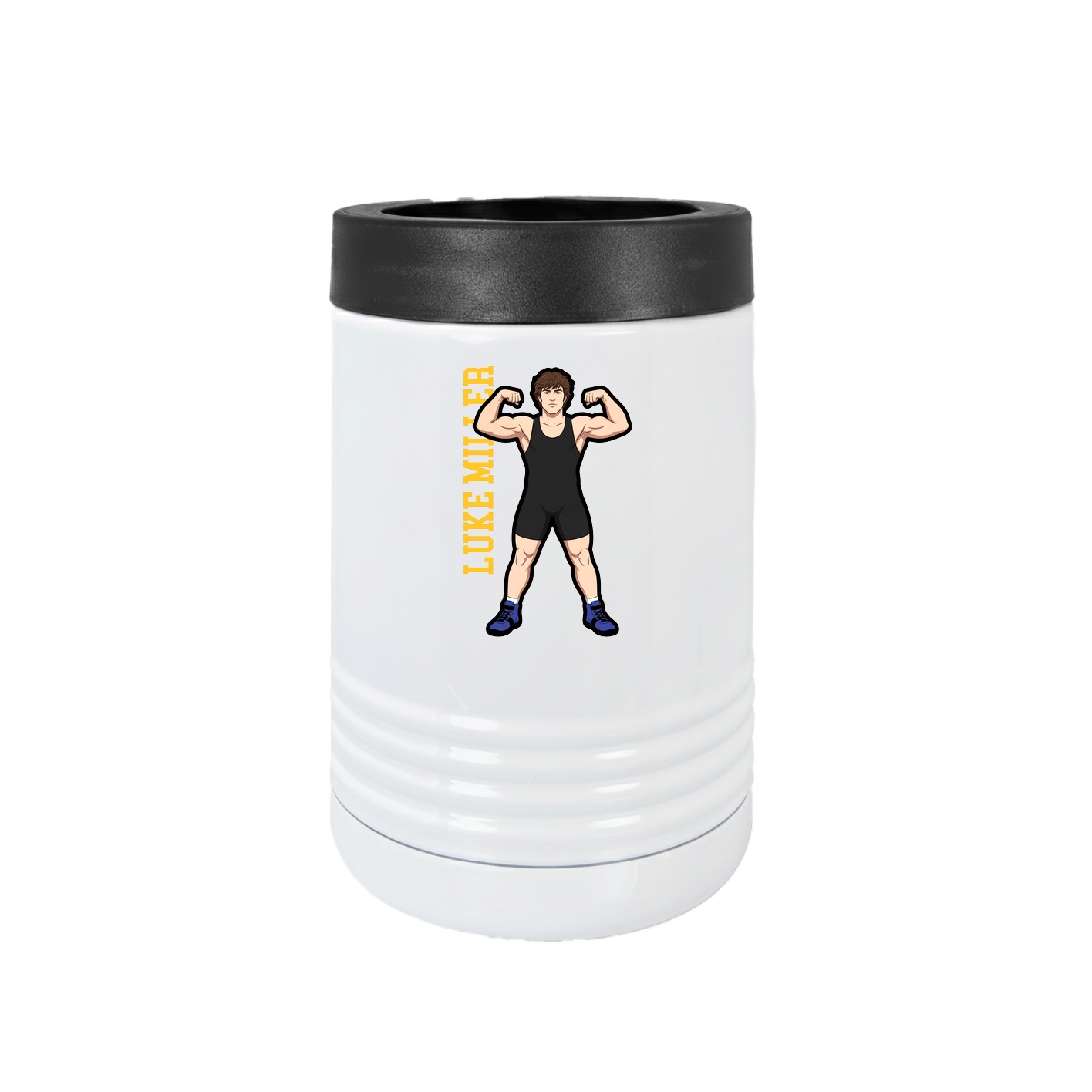 Beverage Holder — Name Vertical in White