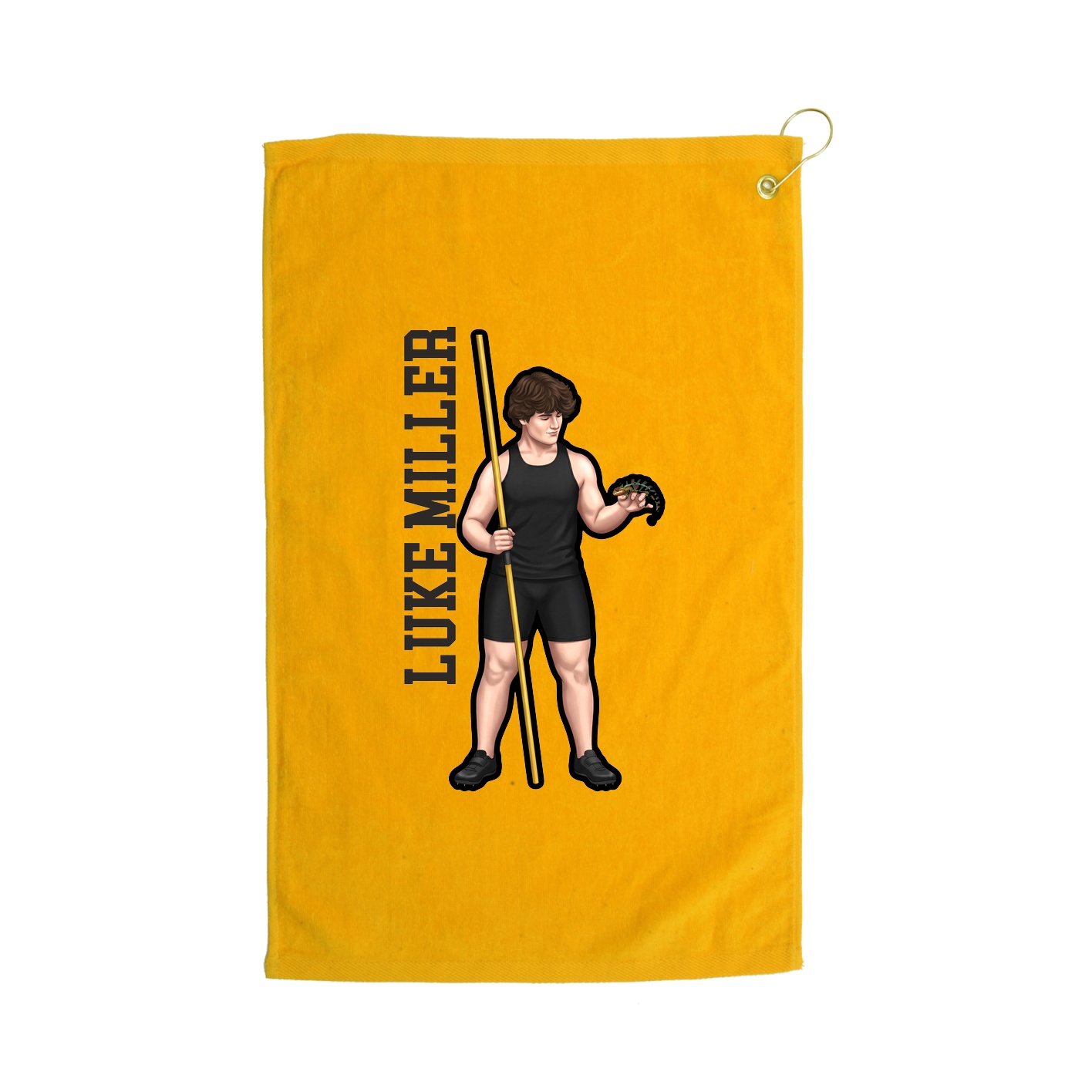 Golf Towel — Name Vertical in Gold