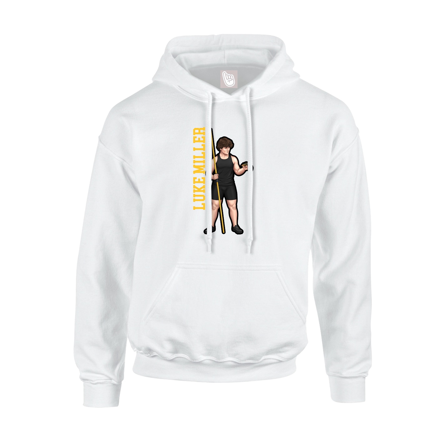 Youth Hoodie — Name Vertical in White