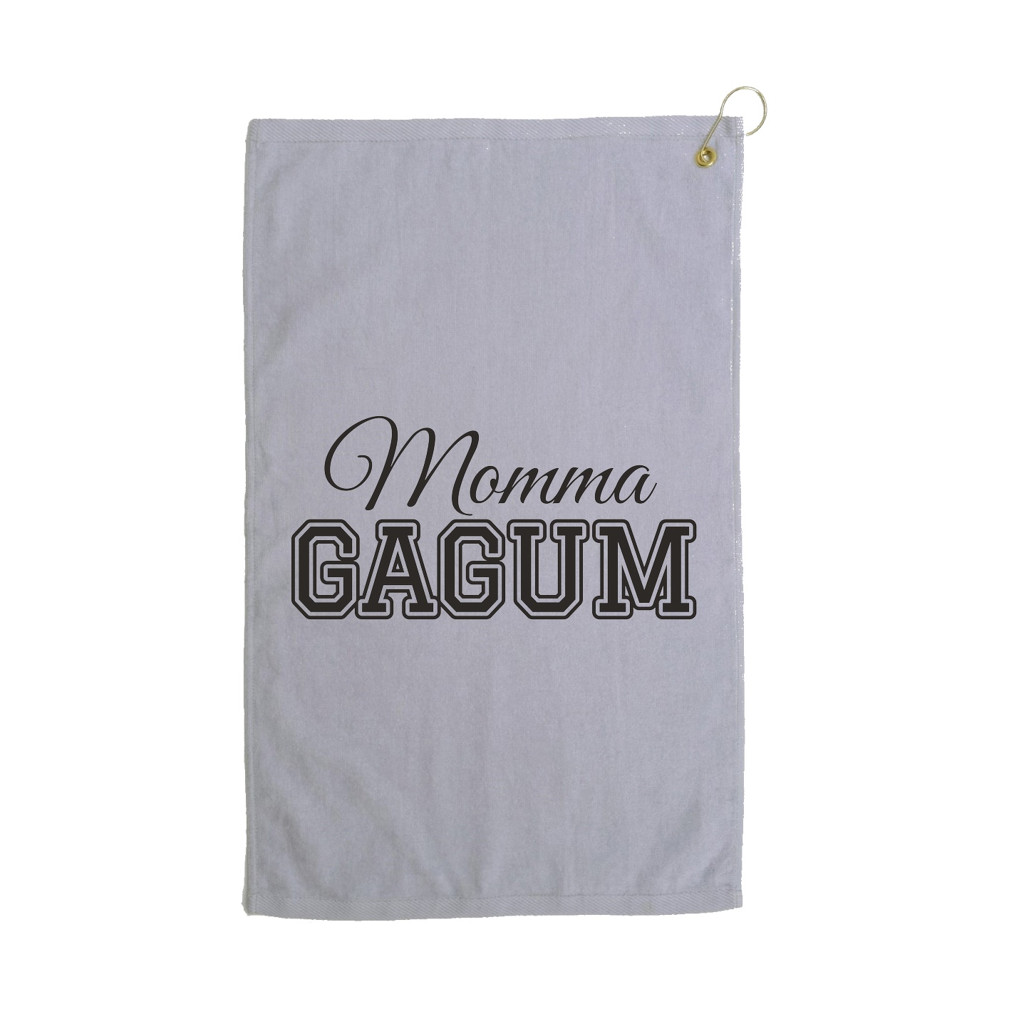 Golf Towel — Mothers Day Block in Grey