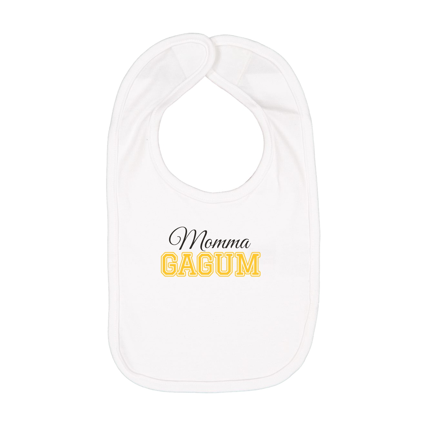 Infant Bib — Mothers Day Block in White