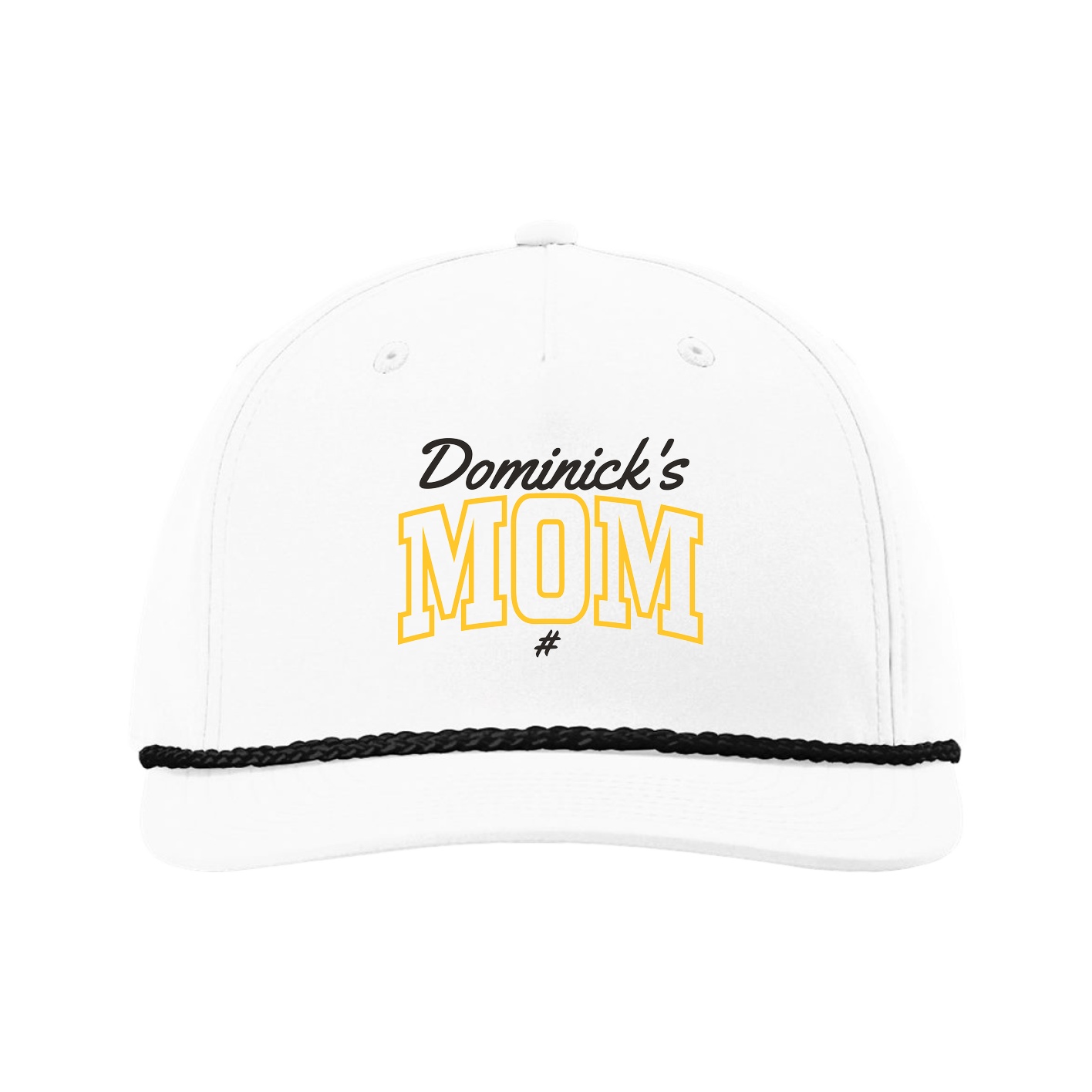 Five-Panel Classic Rope Cap — Mothers Day Arch Script in White