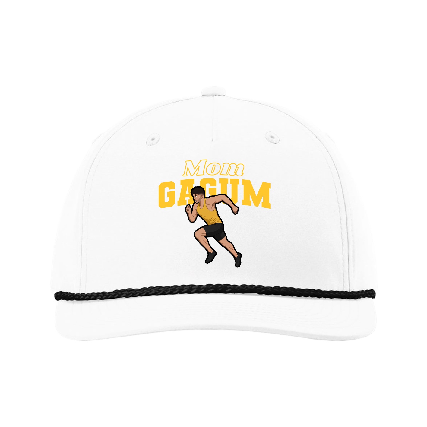 Five-Panel Classic Rope Cap — Mothers Day Block in White