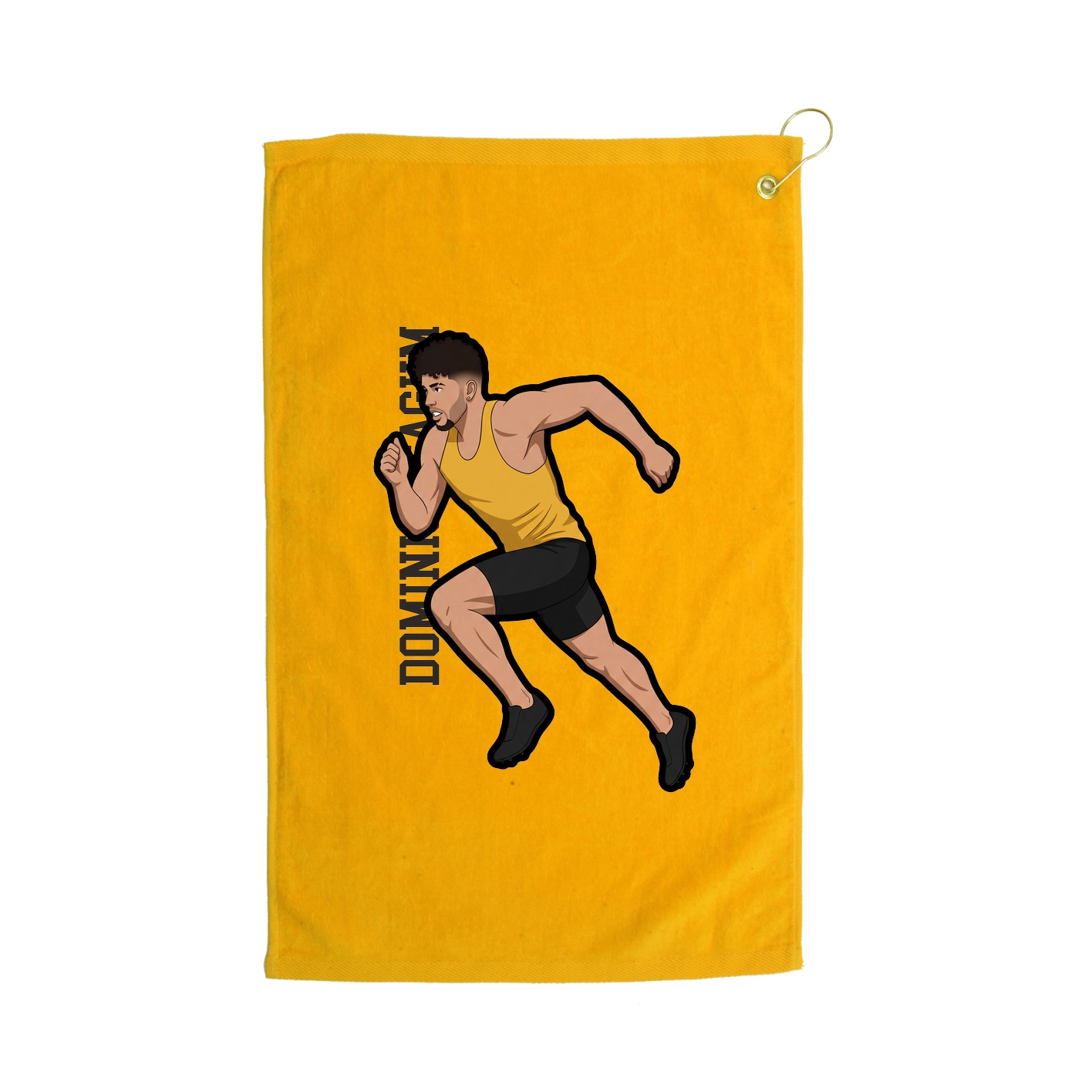 Golf Towel — Name Vertical in Gold