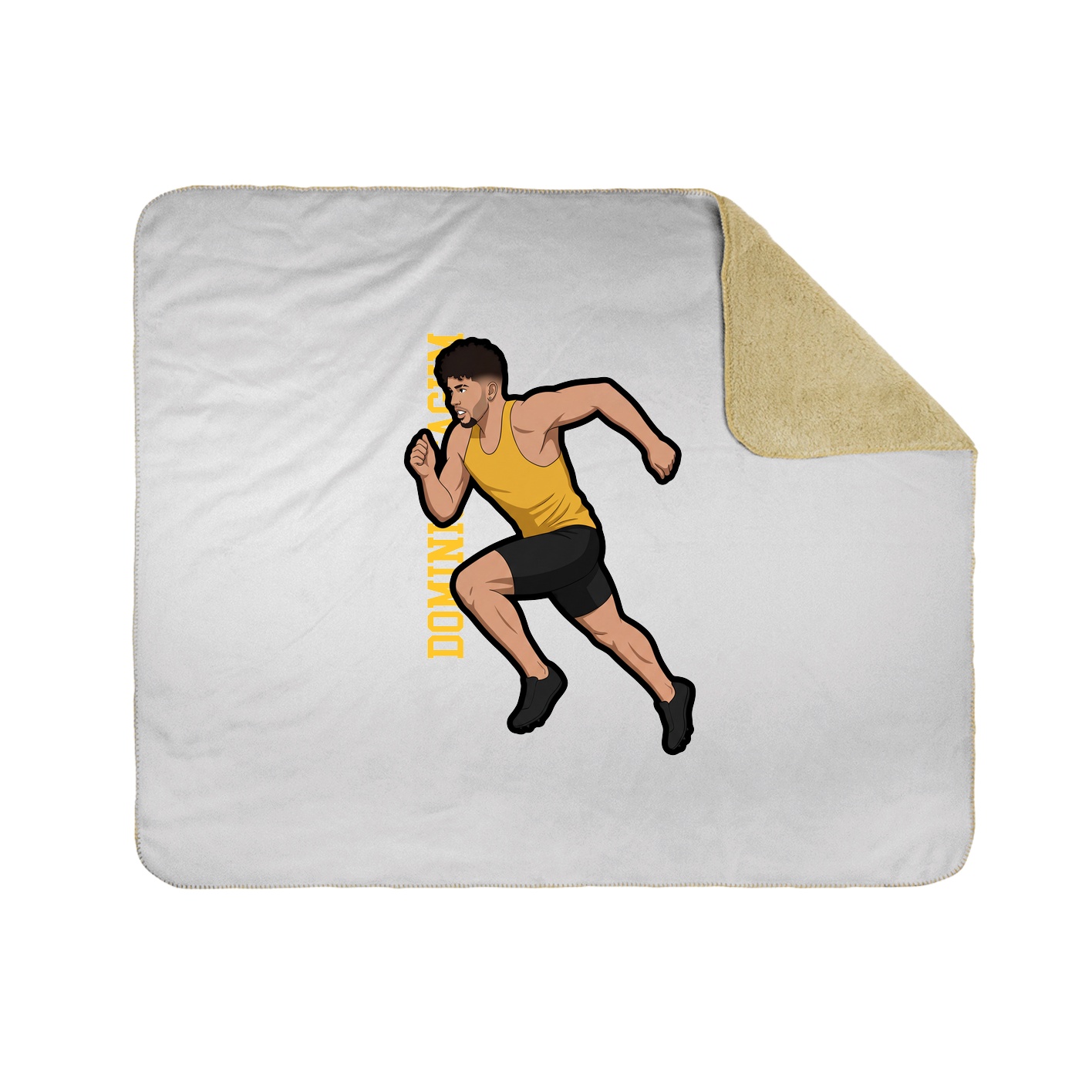 Throw Blanket — Name Vertical in White