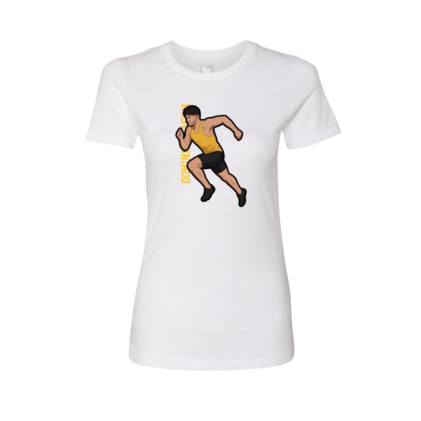 Womens Tee — Name Vertical in White