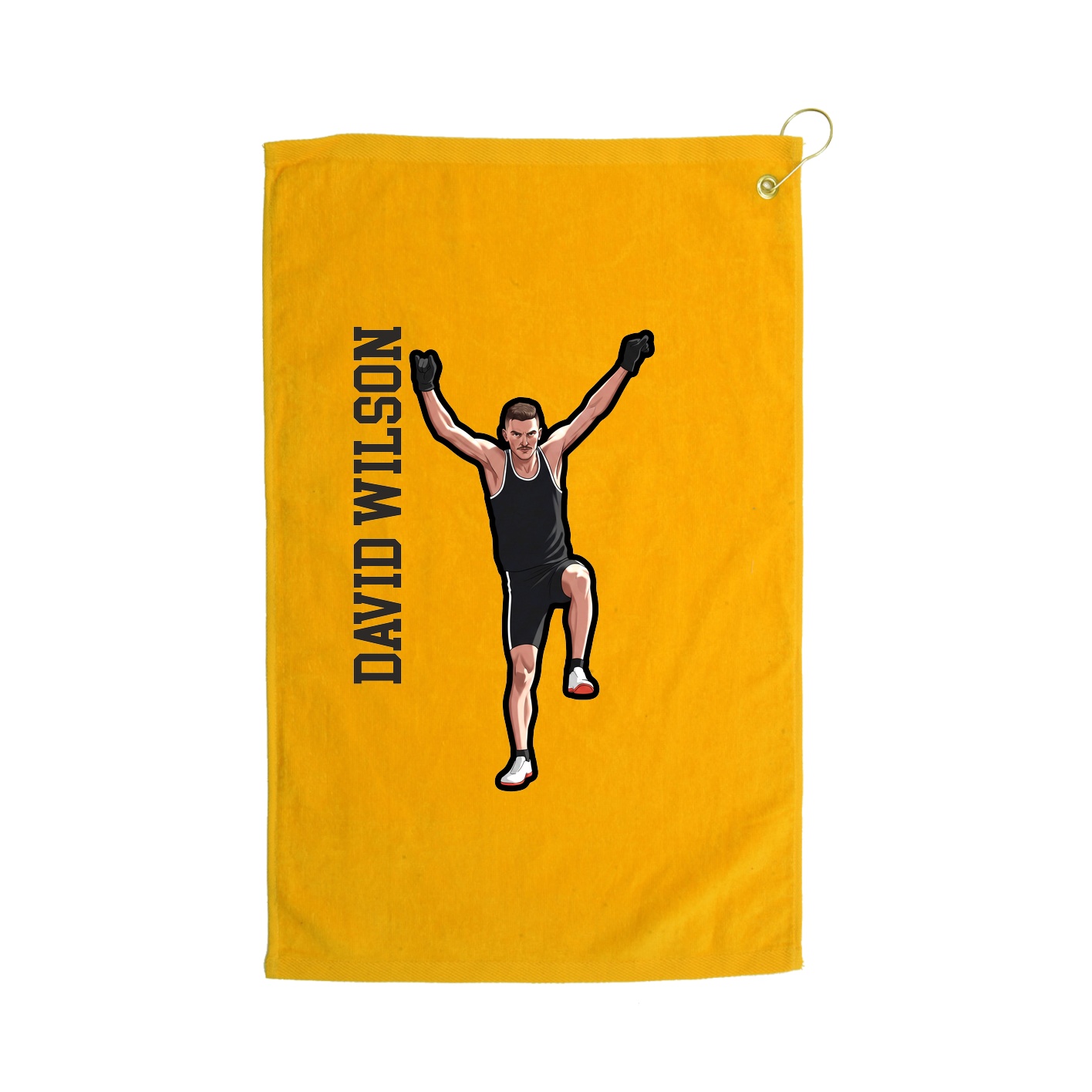 Golf Towel — Name Vertical in Gold