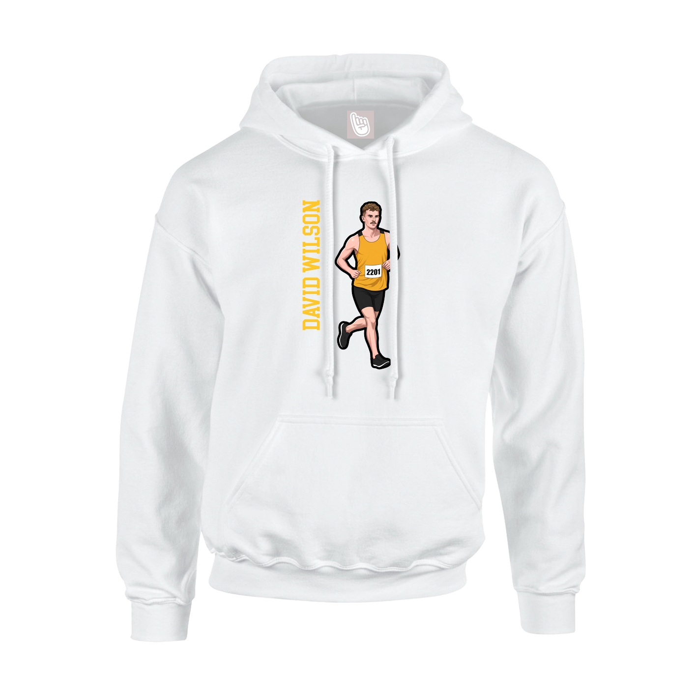 Hoodie — Name Vertical in White