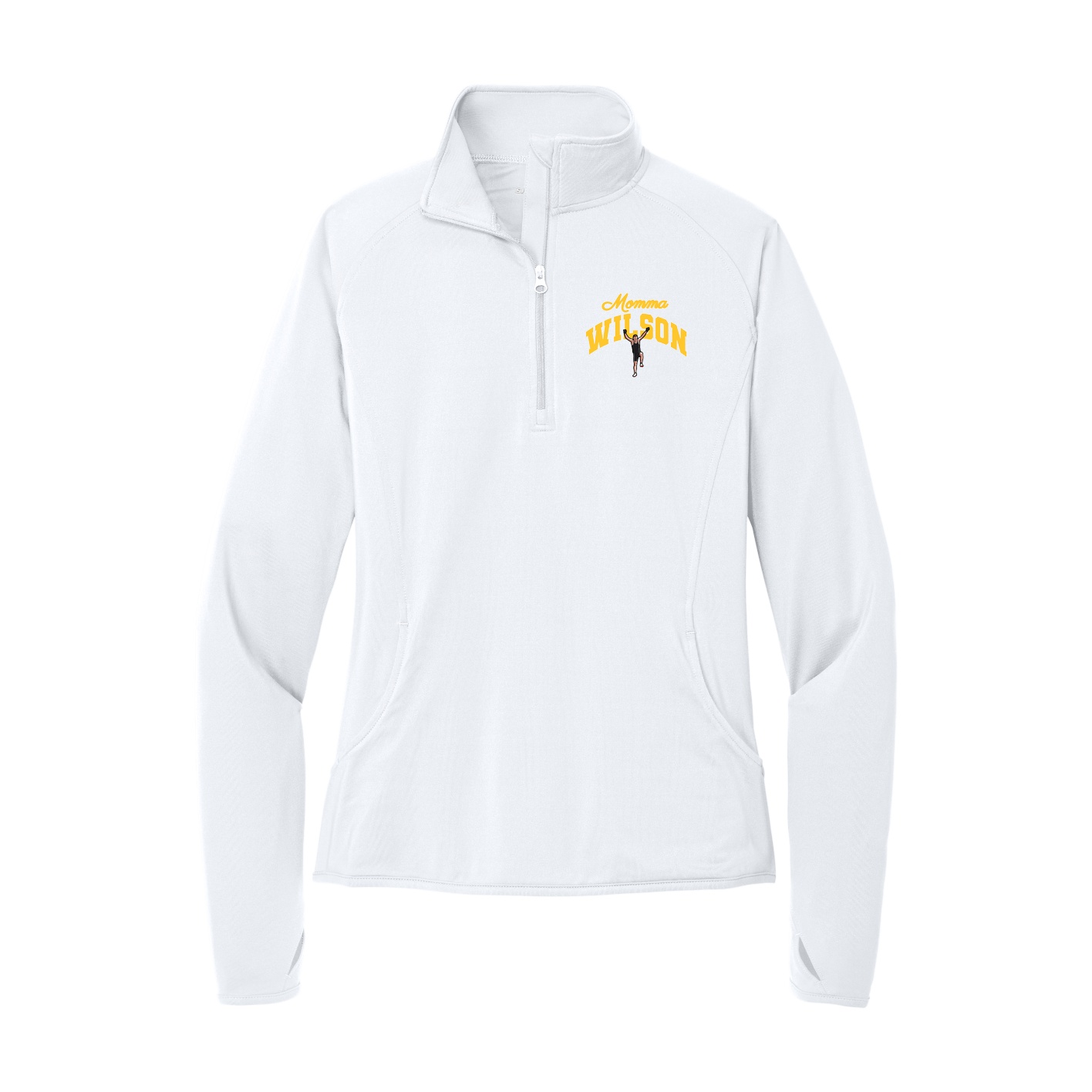 Women's Q-Zip Pullover — Mothers Day Arch in White