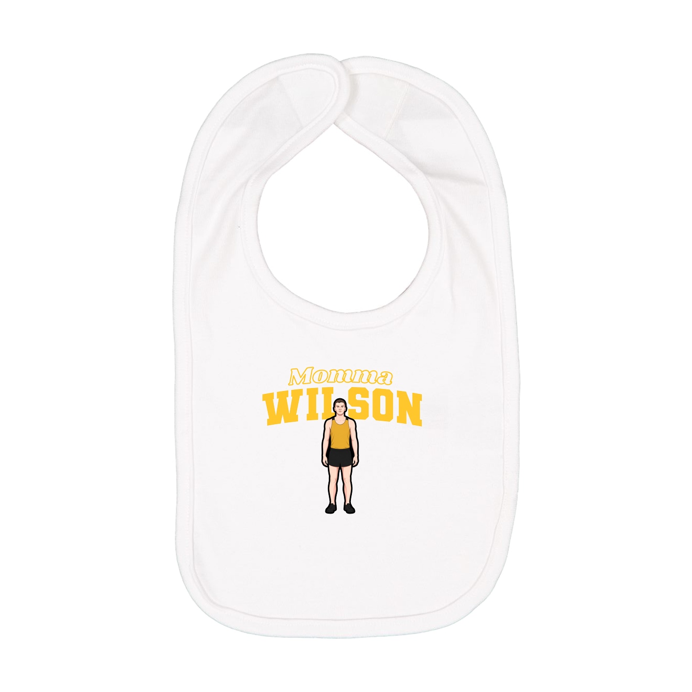 Infant Bib — Mothers Day Block in White