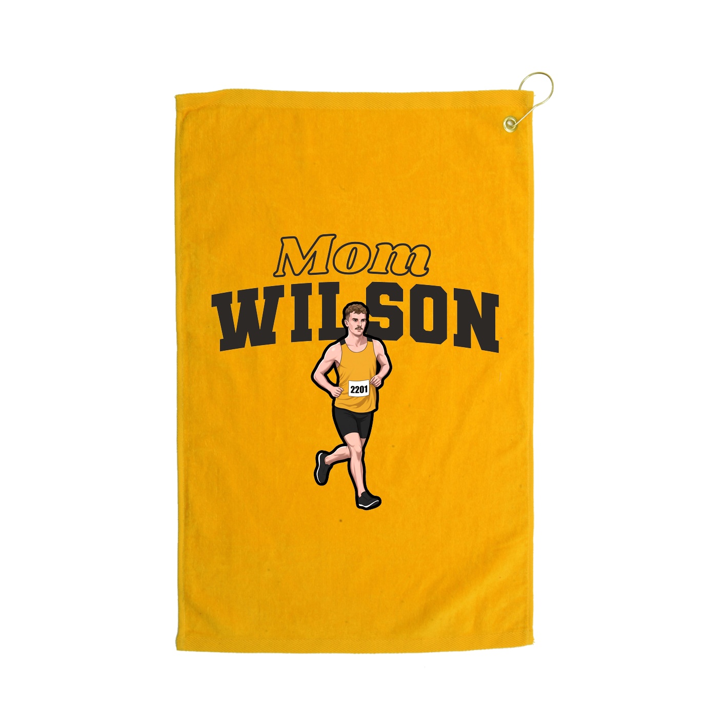 Golf Towel — Mothers Day Block in Gold