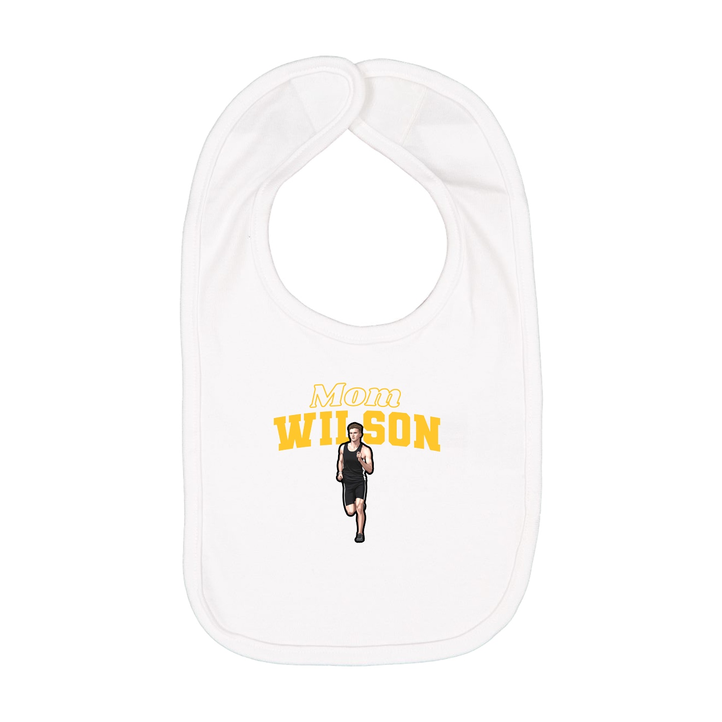 Infant Bib — Mothers Day Block in White