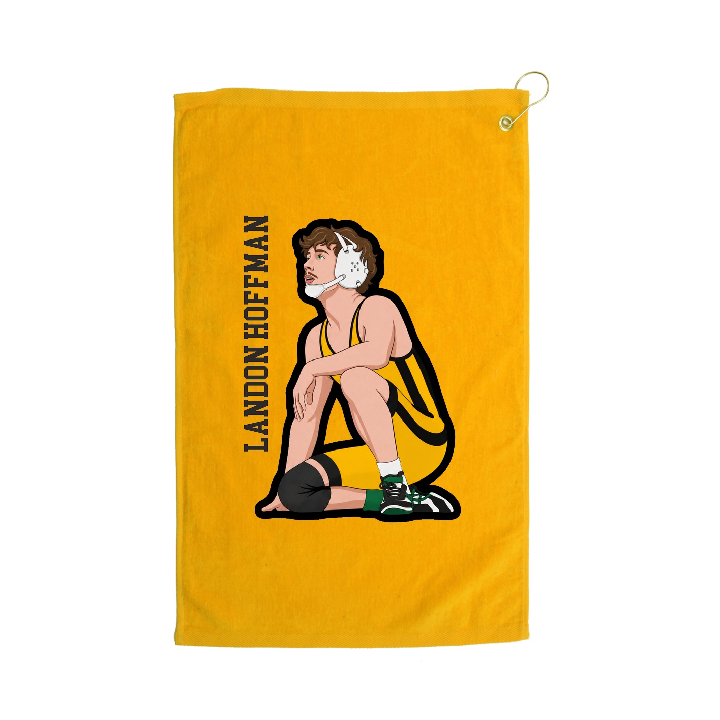 Golf Towel — Name Vertical in Gold