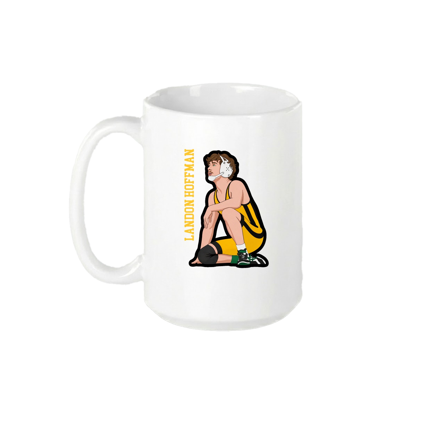 15oz Coffee Mug — Name Vertical in White