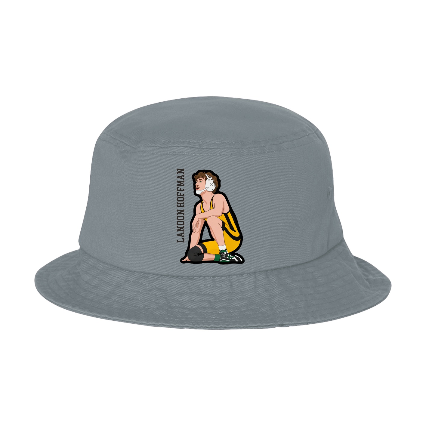 Bucket Cap — Name Vertical in Grey