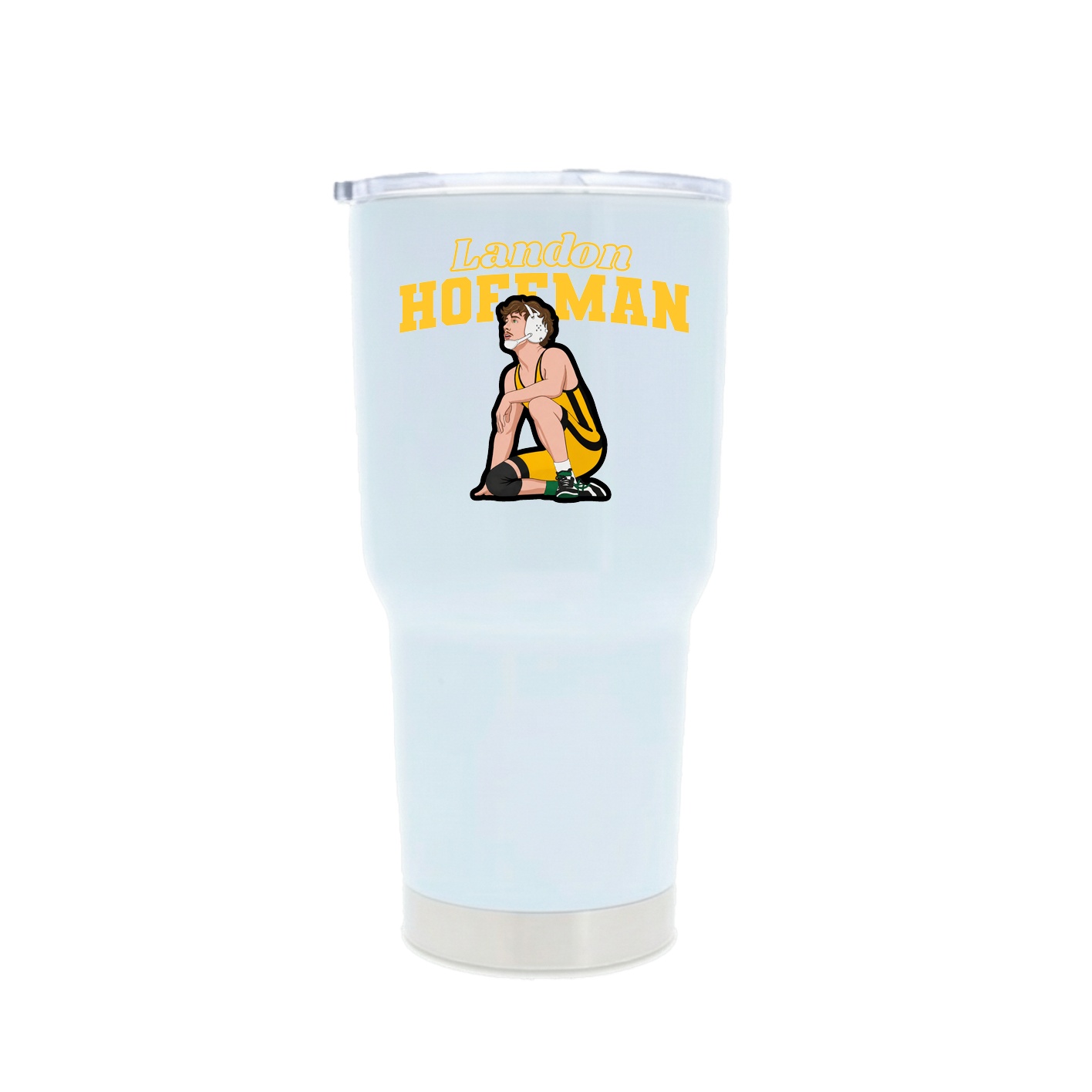 30oz Stainless Steel Tumbler — Name Arch in White