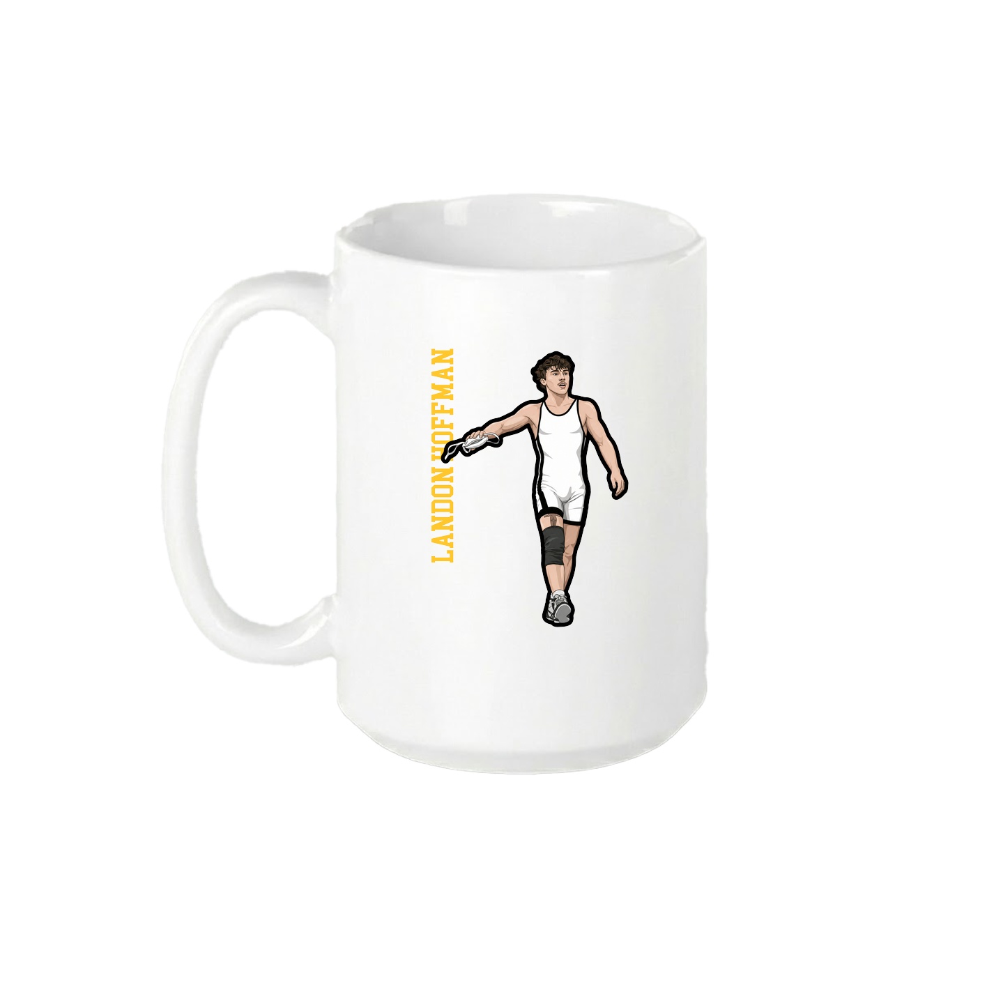 15oz Coffee Mug — Name Vertical in White