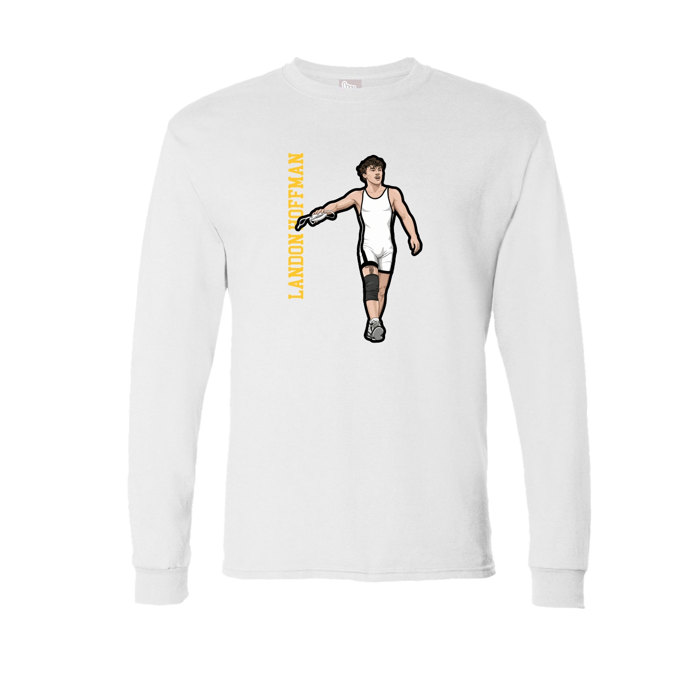 Long Sleeve Tee — Name Vertical in White