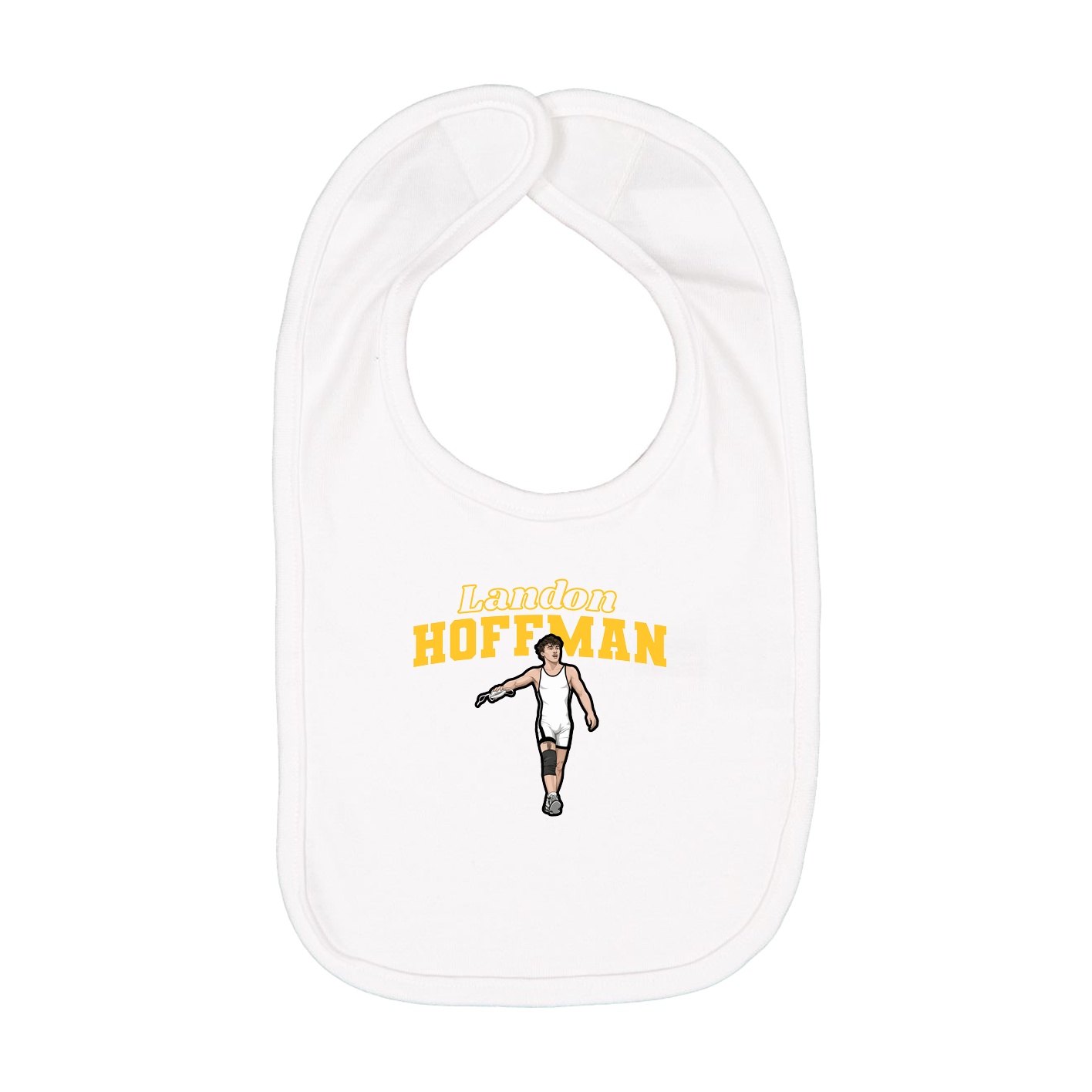 Infant Bib — Name Arch in White