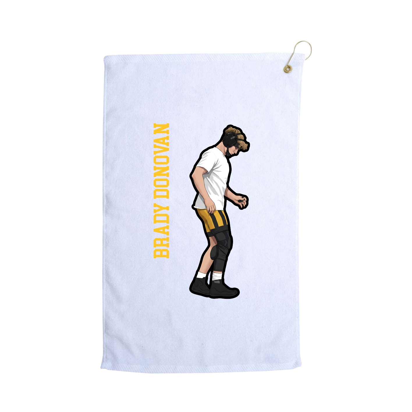 Golf Towel — Name Vertical in White