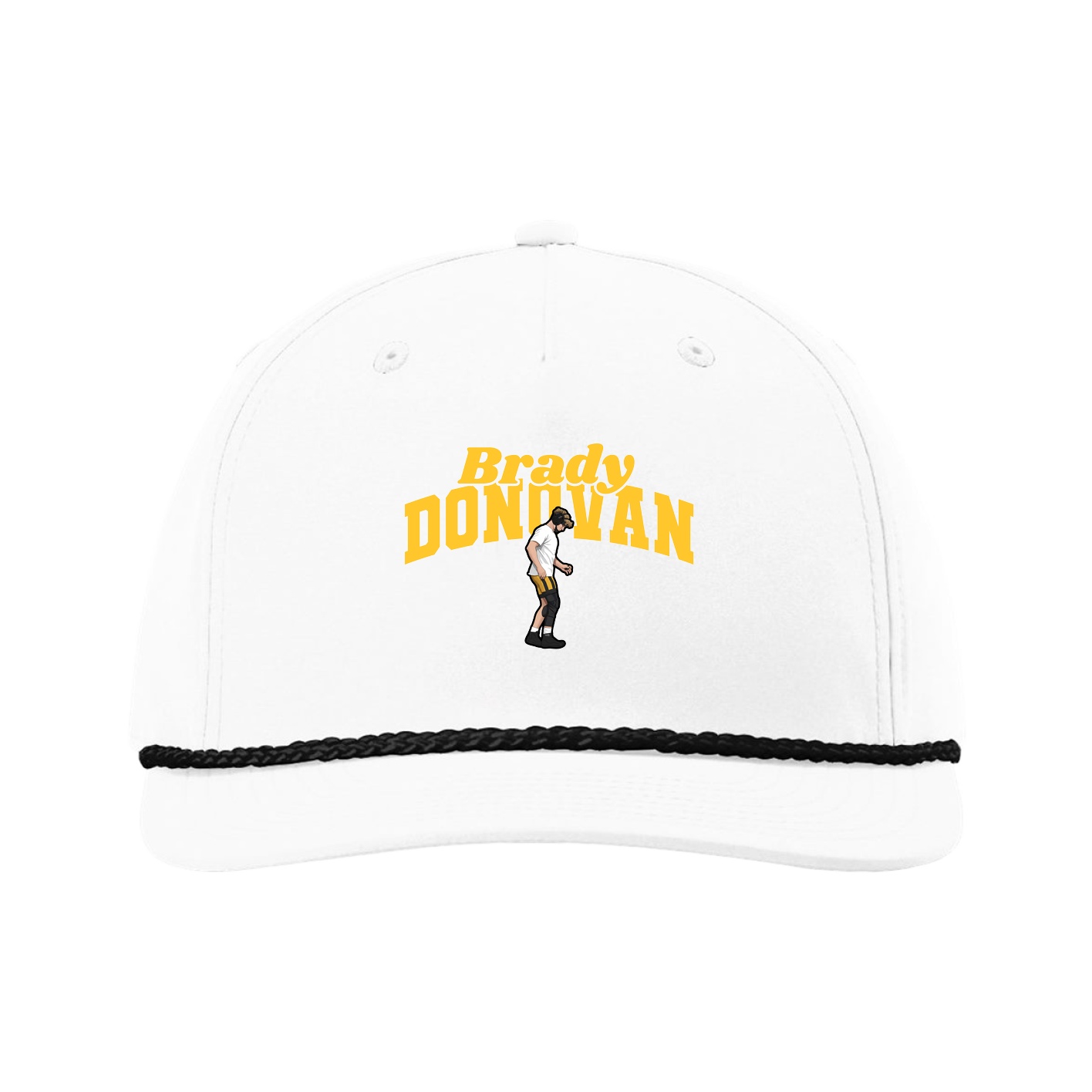 Five-Panel Classic Rope Cap — Signature Arch in White
