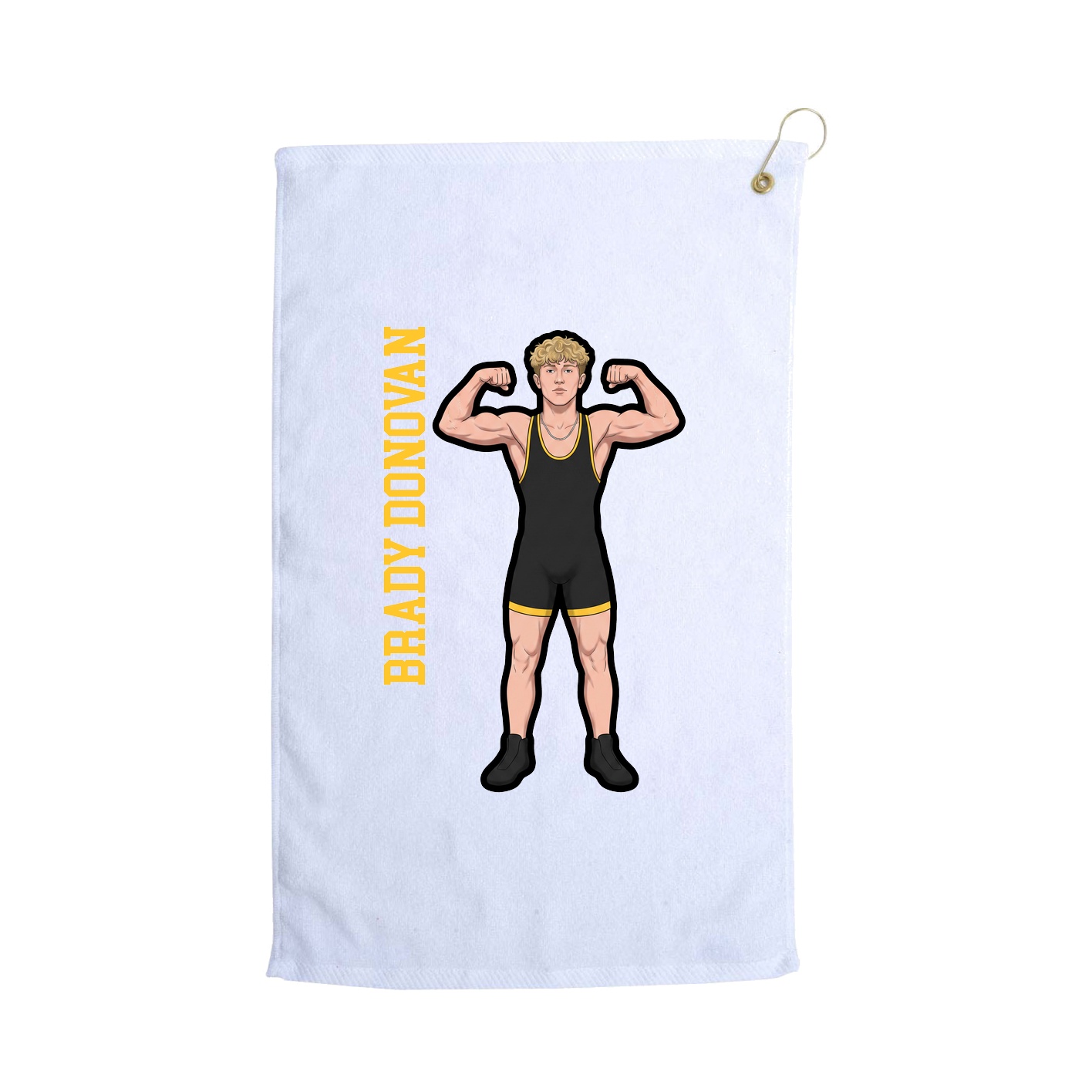 Golf Towel — Name Vertical in White
