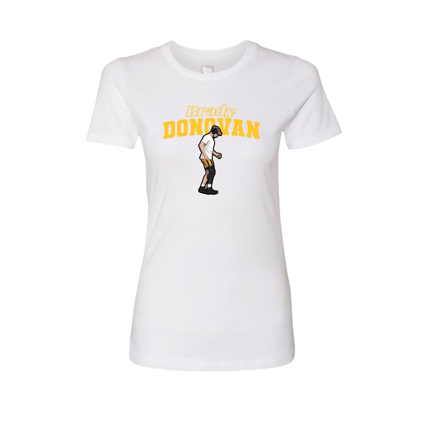 Fitted Women's Tee — Name Arch in White
