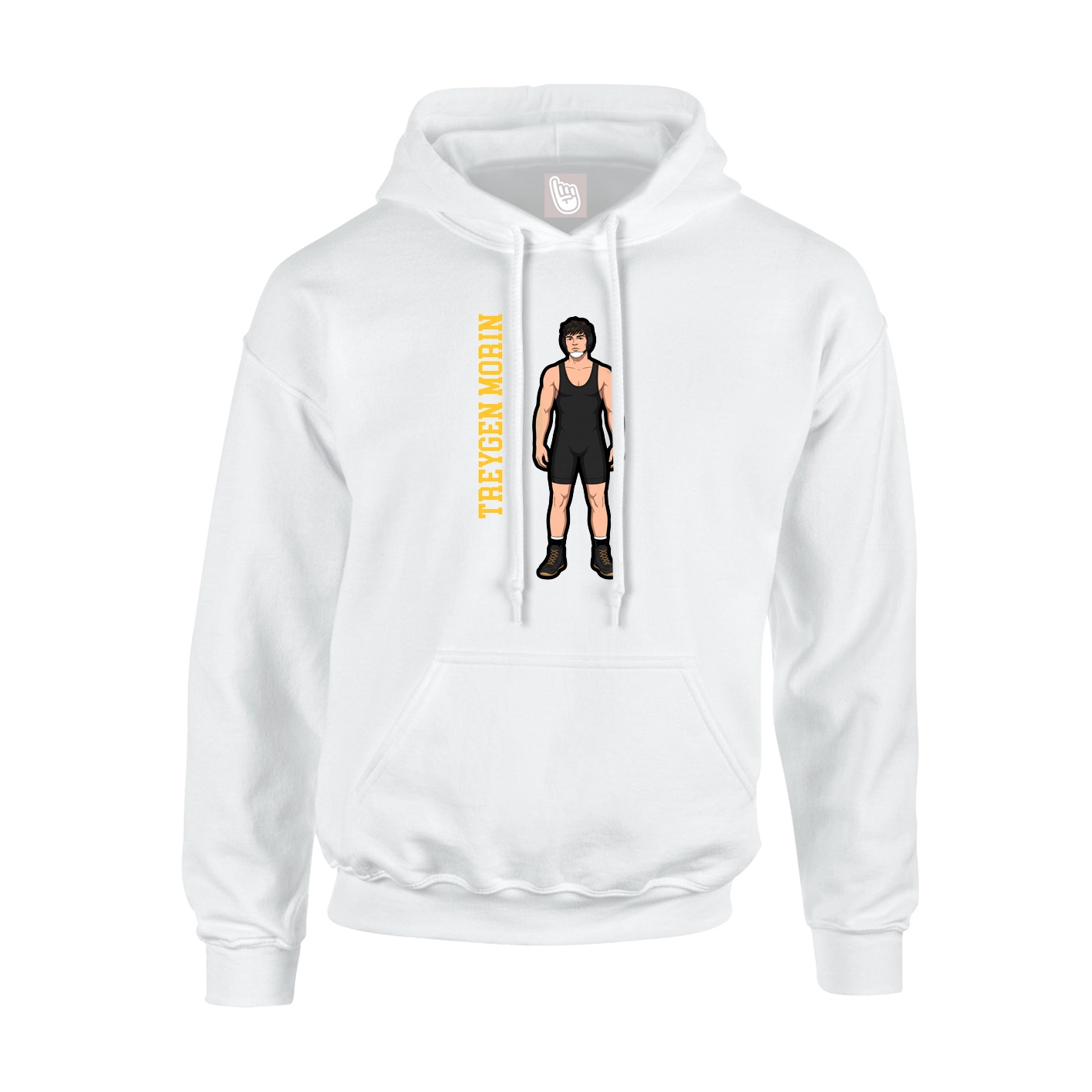 Hoodie — Name Vertical in White