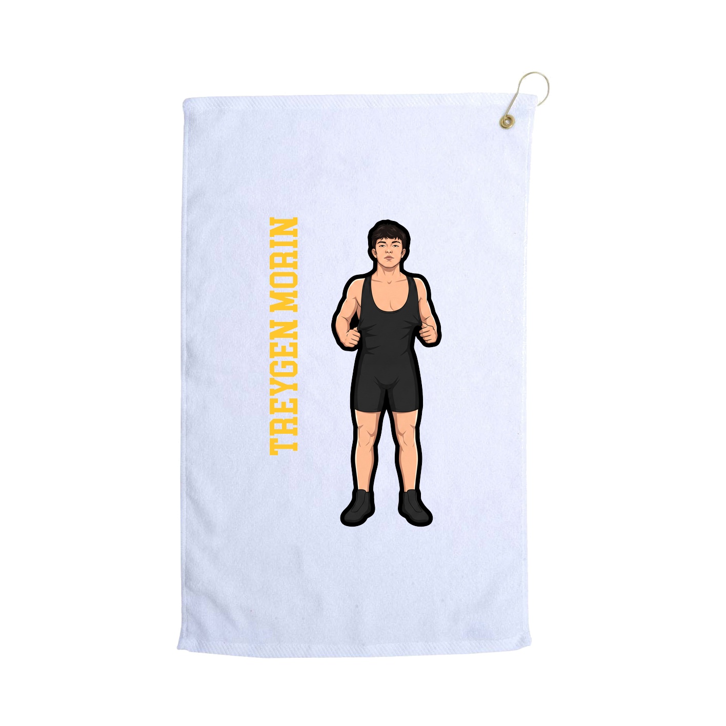 Golf Towel — Name Vertical in White