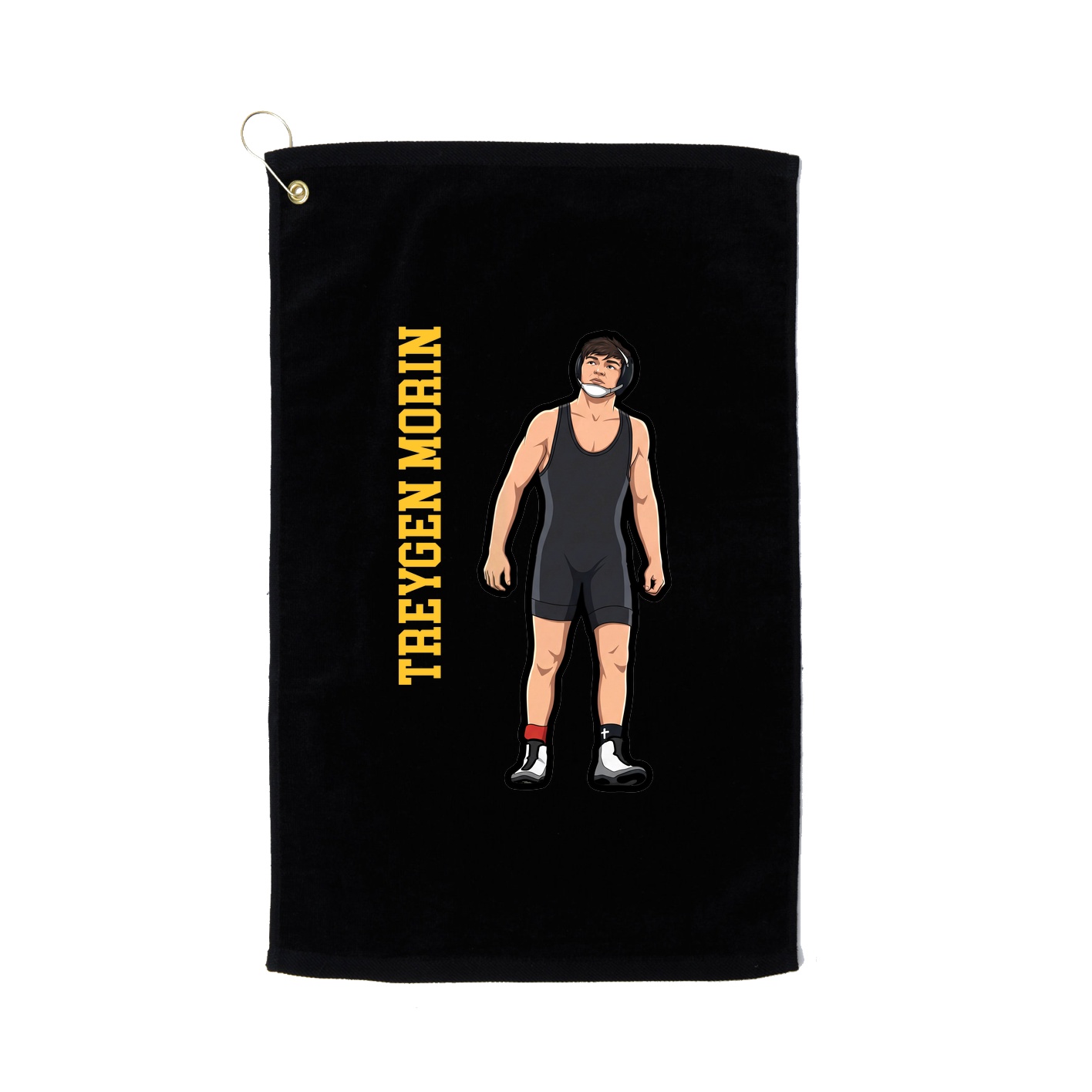 Golf Towel — Name Vertical in Black